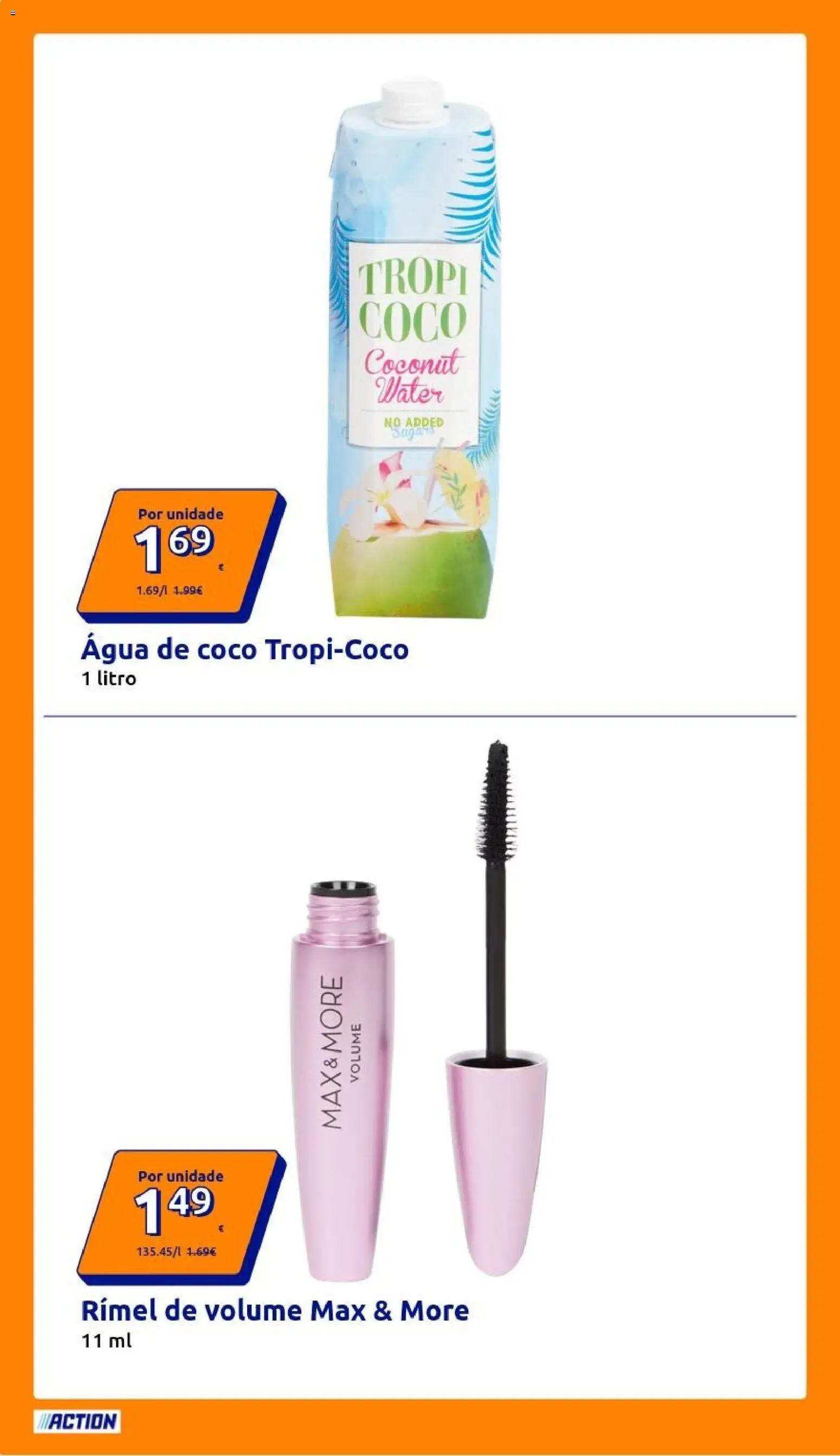 Action folheto │ válido de 07/10/2026 | Página: 18 | Produtos: Agua, Rímel, Coco