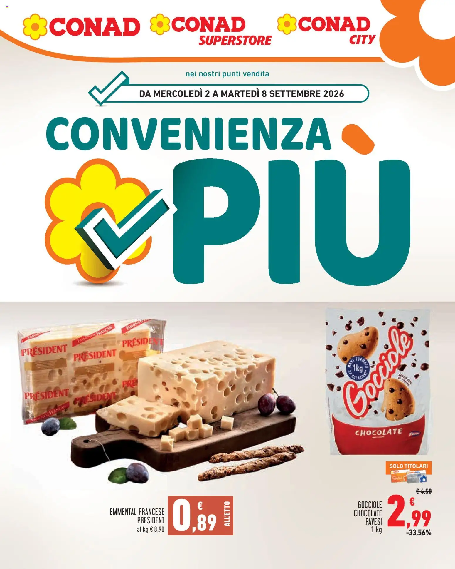 Volantino Conad del 02/09/2026 | Pagina: 1 | Prodotti: Emmental
