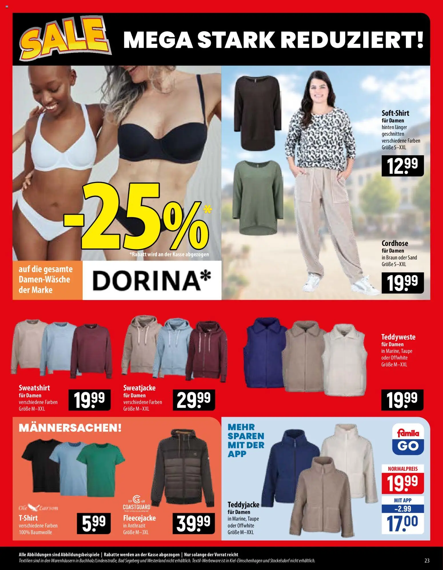 Famila Prospekt – gültig ab 10.08.2026 | Seite: 23 | Produkte: Sweatjacke, Sweatshirt, Bad