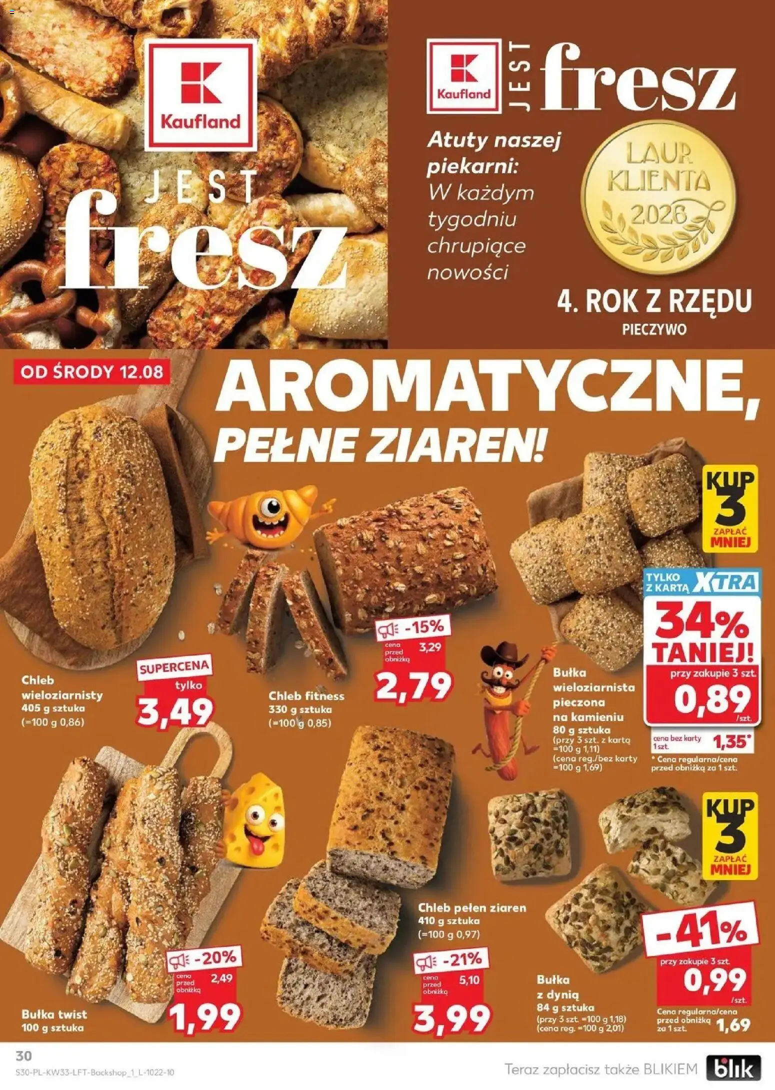 Kaufland - Kaufland Gazetka Tygodnia ważne do 19.08 od 12.08.2026 - od jutra PDF | Strona: 30 | Produkty: Pieczywo, Chleb fitness, Chleb, Chleb wieloziarnisty