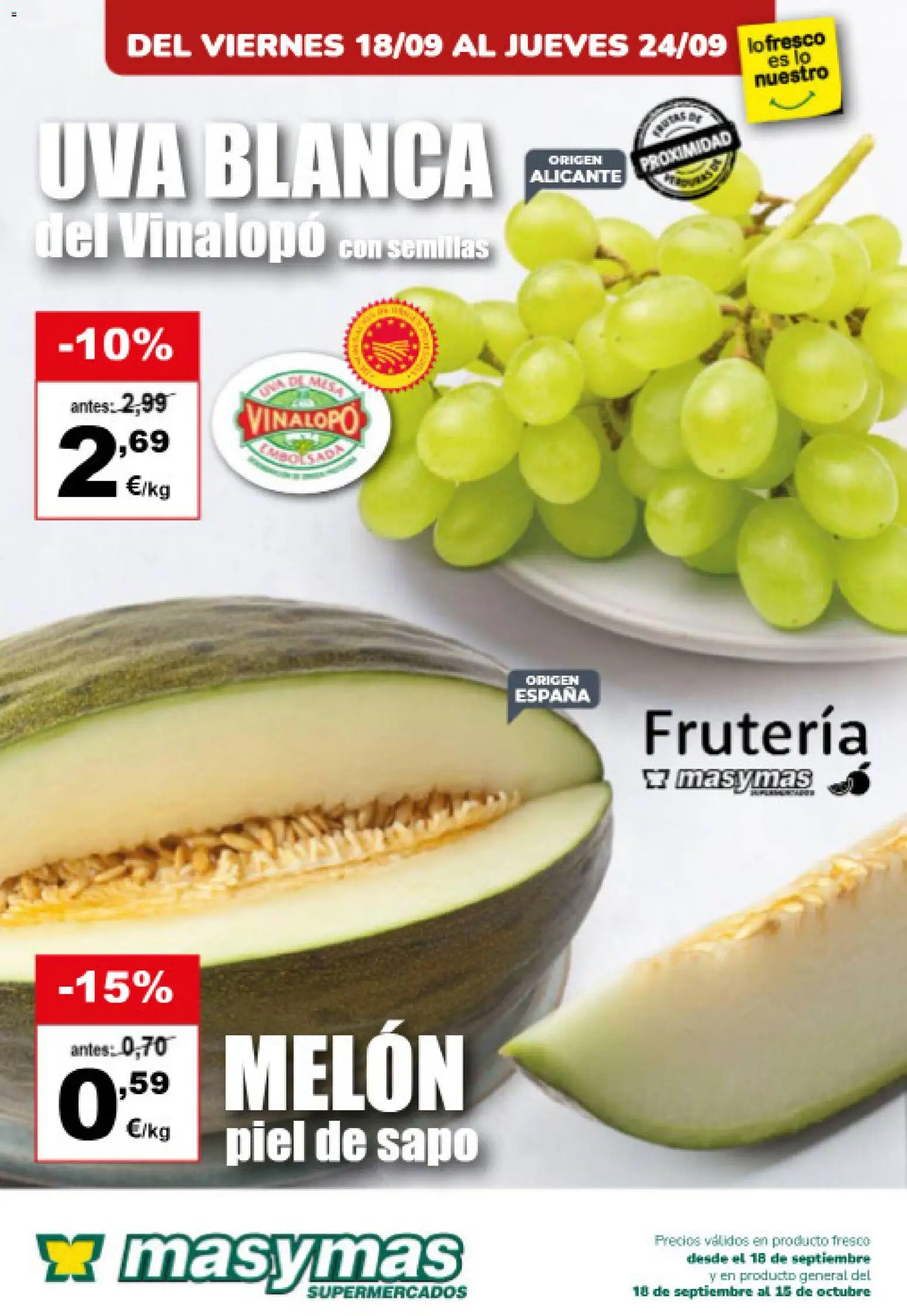 Masymas folleto │ válido desde el 18/09/2026 | Página: 1 | Productos: Melón, General