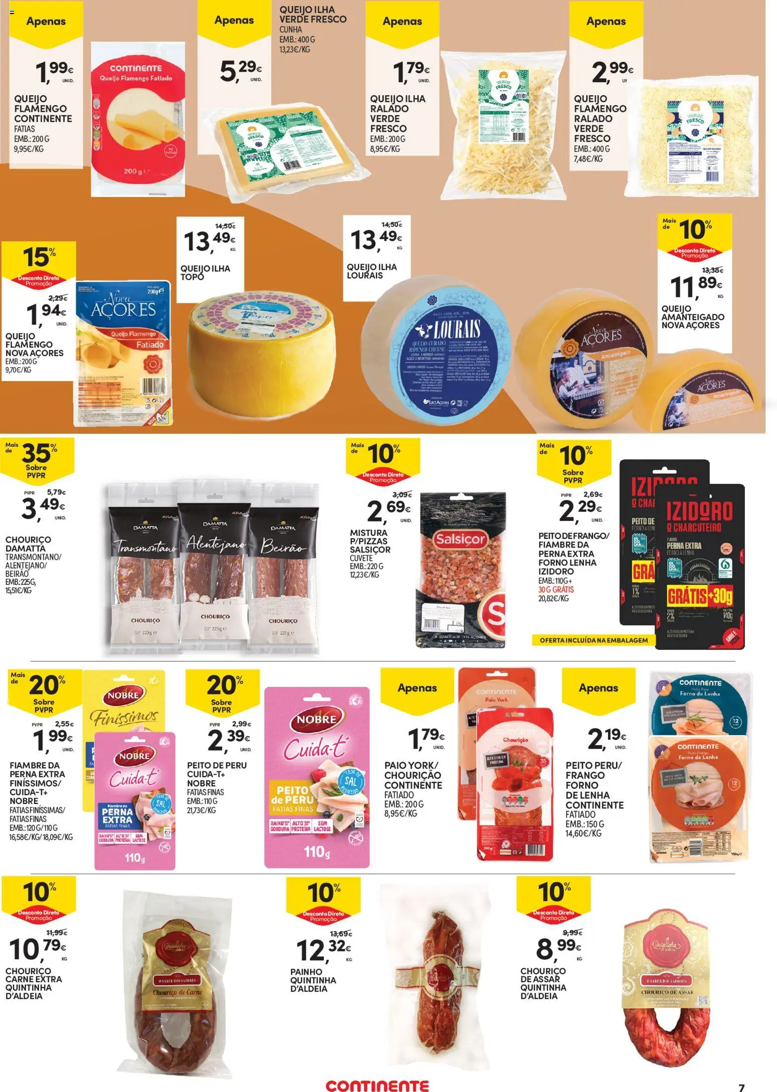 Continente Açores │ válido de 11.06.2026 | Página: 7 | Produtos: Peito de peru, Frango, Peru, Pizza