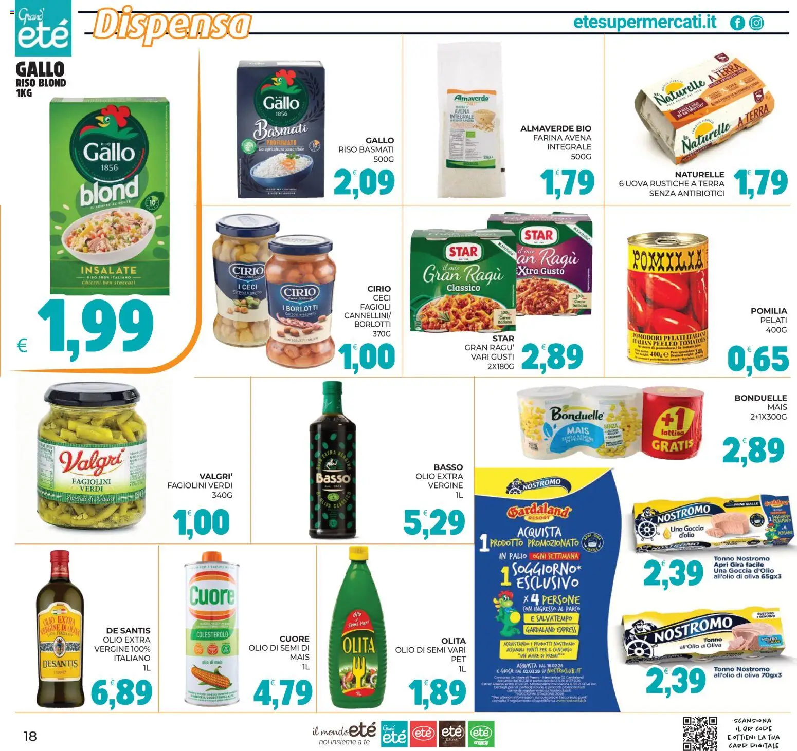 Volantino Eté del 16/07/2026 | Pagina: 18 | Prodotti: Uova, Olio, Farina, Mais