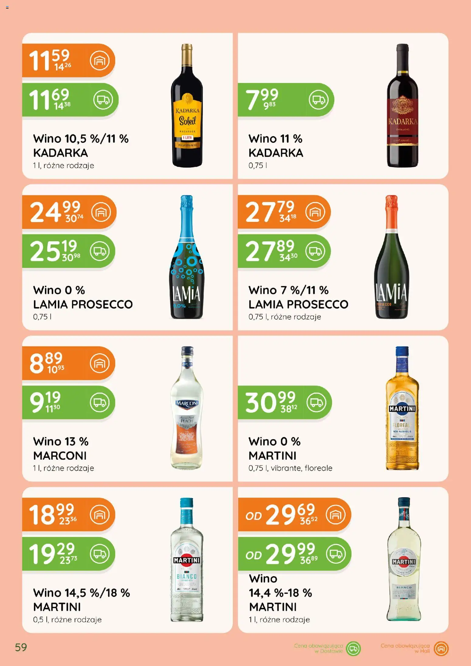 Eurocash gazetka - Katalog Alkoholowy od 01.10.2026 | Strona: 59 | Produkty: Martini, Kadarka wino, Wino, Martini Bianco