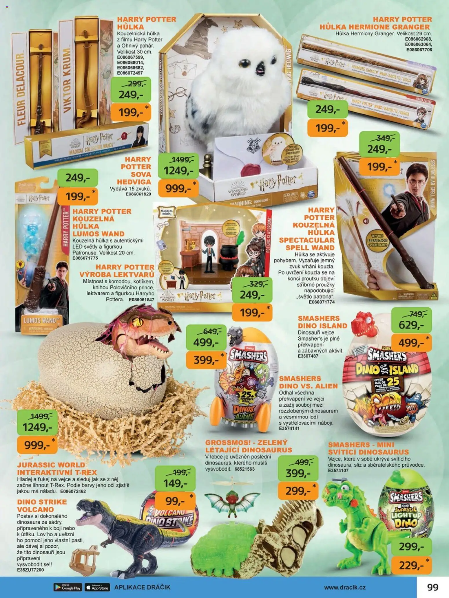Dráčik katalog - Vánoce od 08.10.2026 | Strana: 99 | Produkty: Dinosaurus, Vejce, Harry Potter, LED