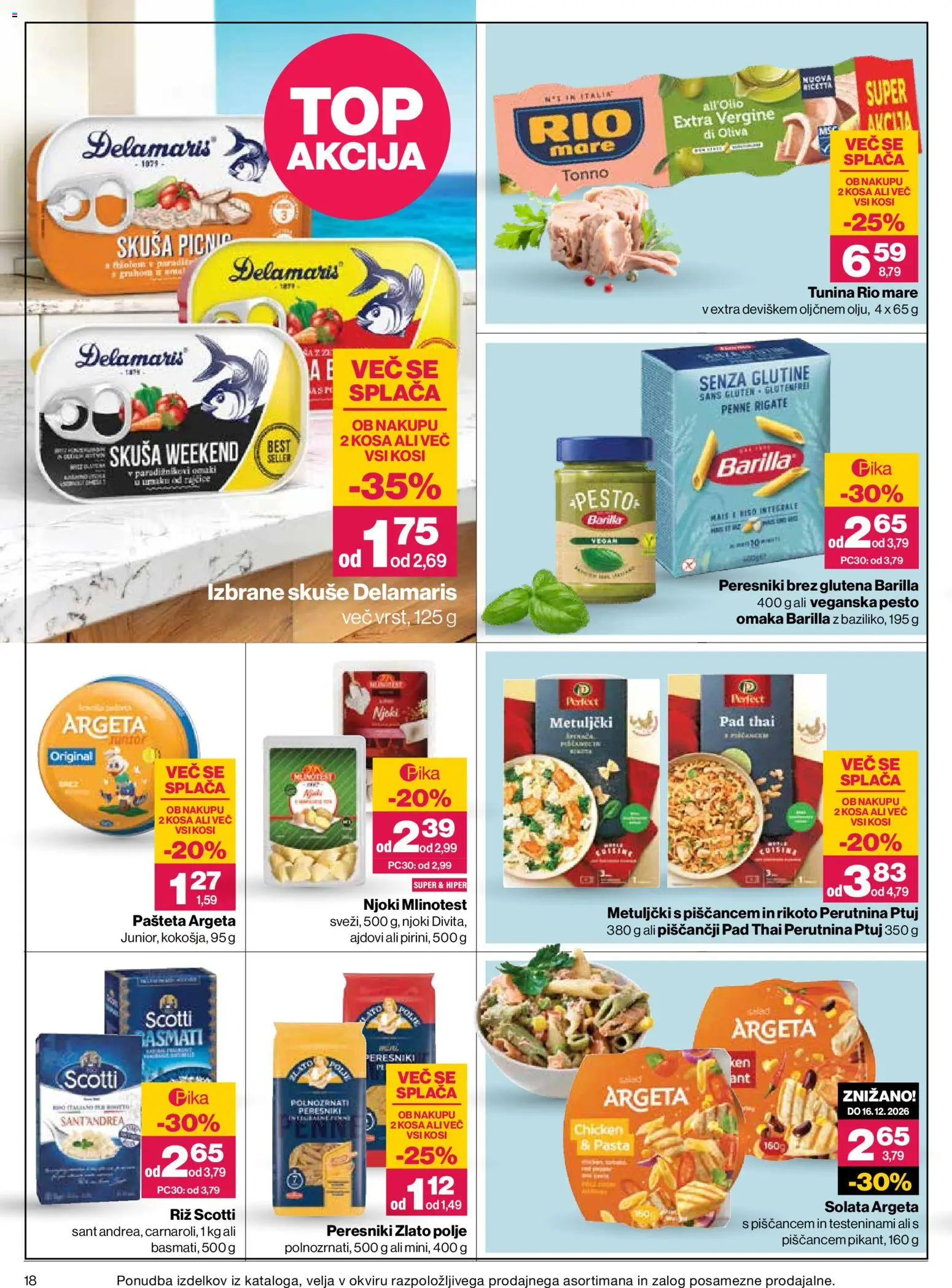 Novi Mercator katalog ponudbe – veljaven od 20.08.2026 | Stran: 18 | Izdelki: Barilla, Pesto, Njoki, Riz