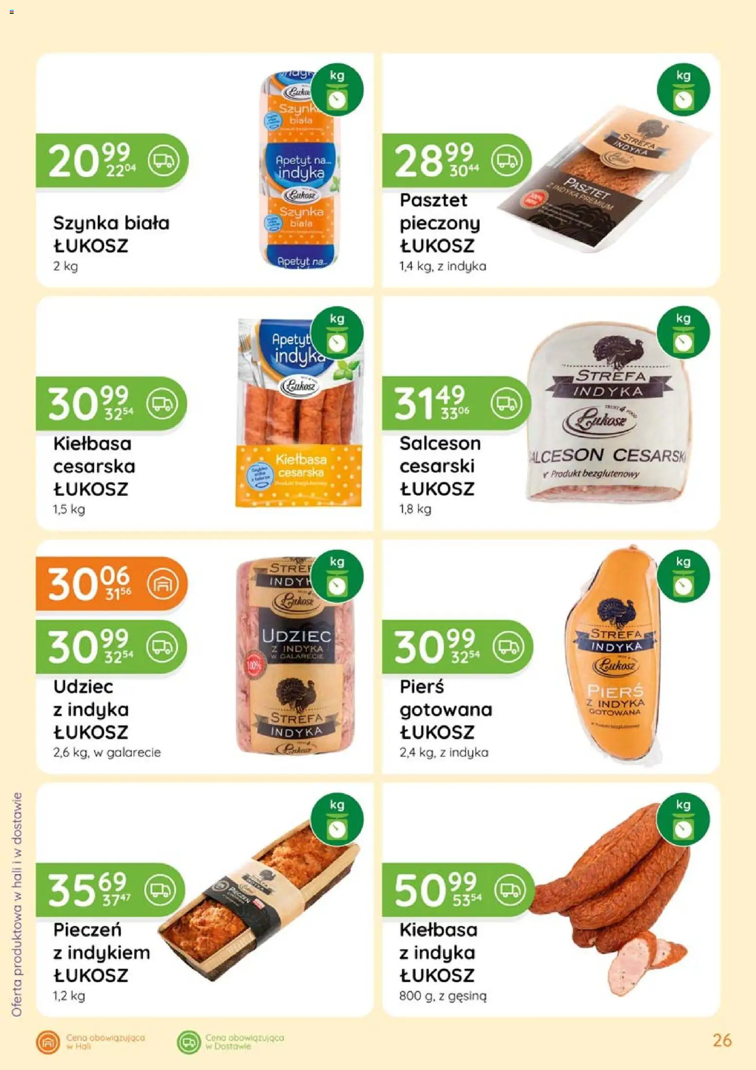 Eurocash gazetka - Katalog Wędlin od 05.03.2026 | Strona: 26 | Produkty: Kiełbasa, Pasztet z indyka, Szynka