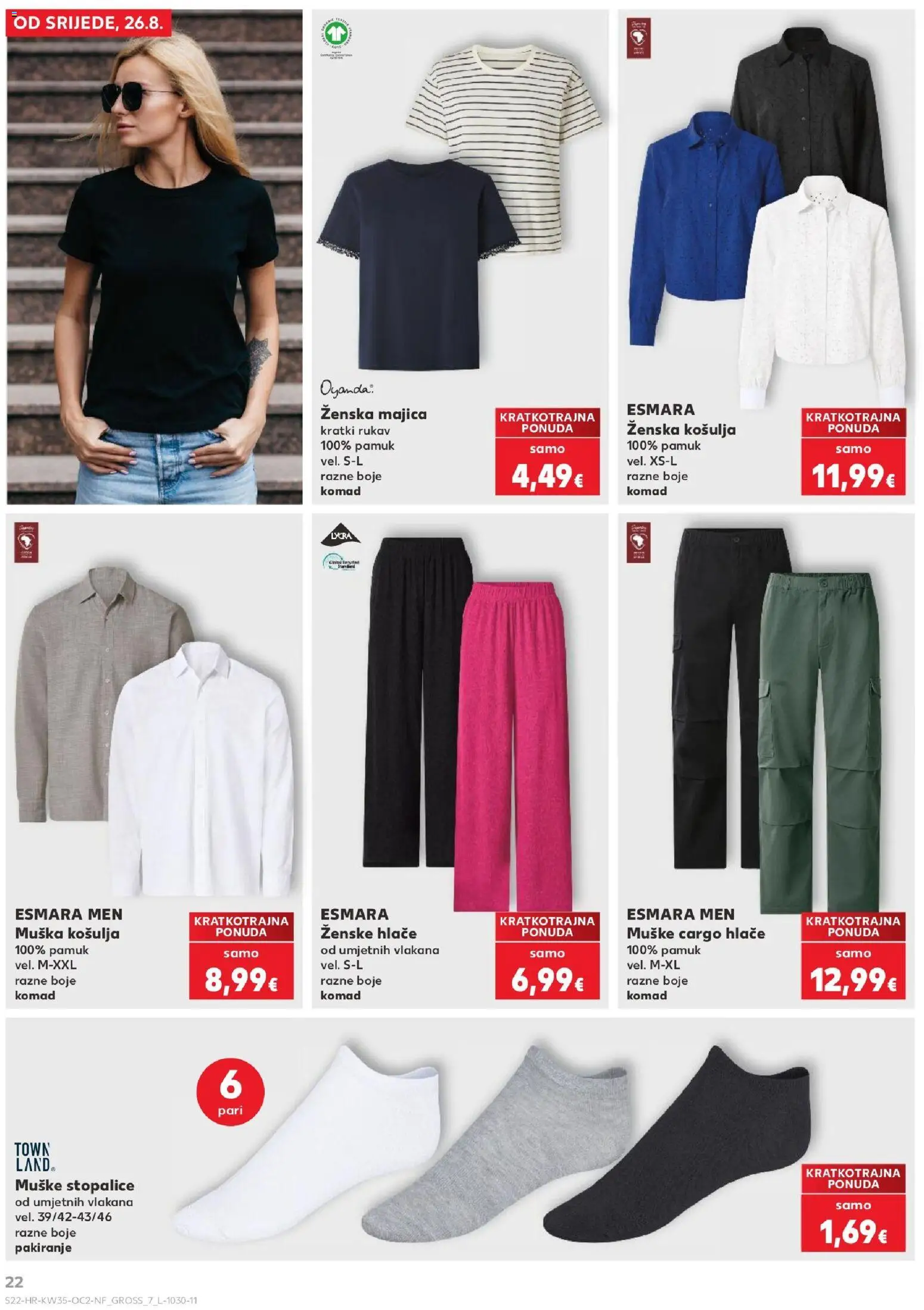 Kaufland katalog | vrijedi od 26.08.2026 | Stranica: 22 | Proizvodi: Košulja, Majica, Hlače, Zenska majica