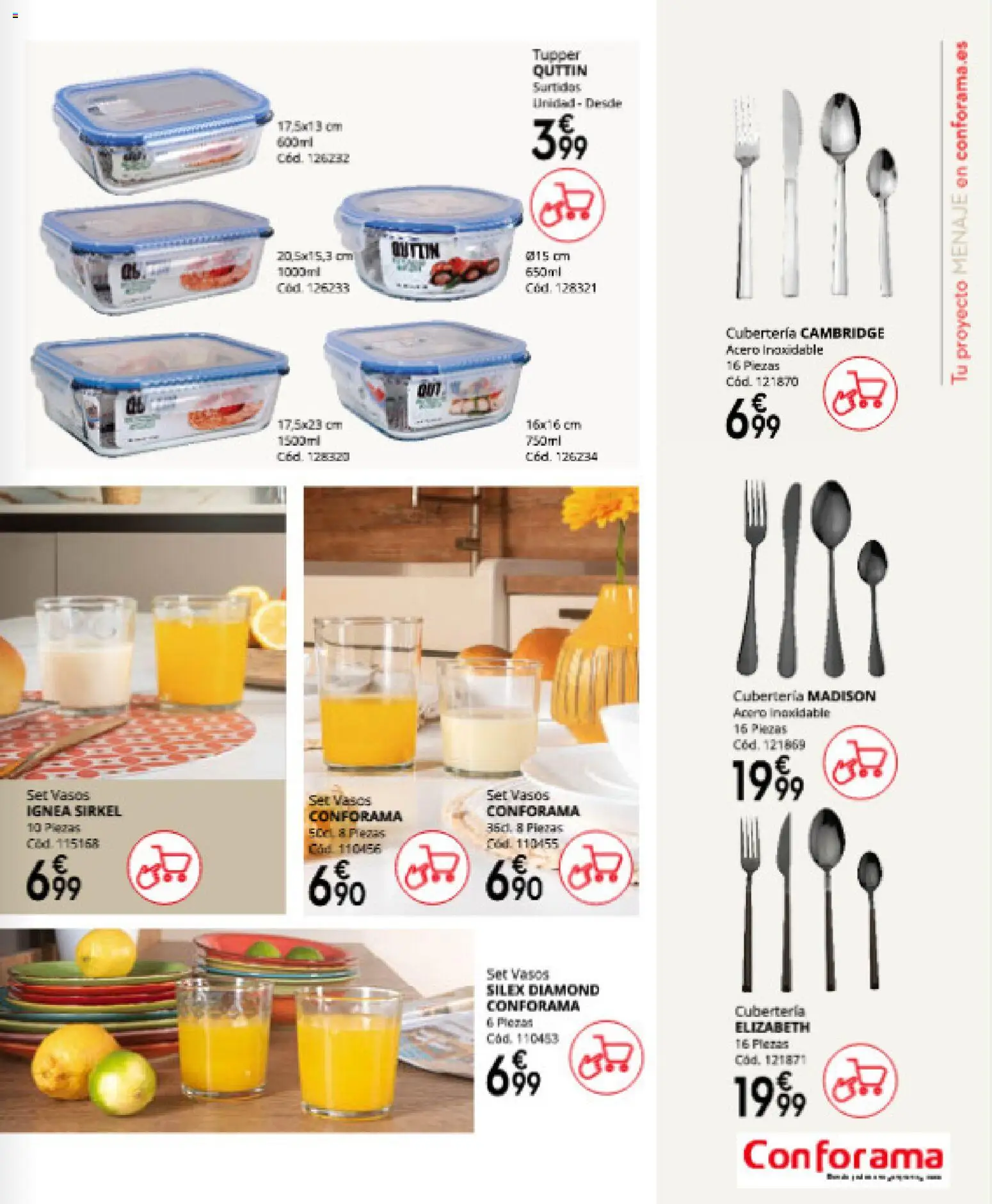 Conforama folleto │ válido desde el 16.04.2026 | Página: 121 | Productos: Vasos, Cubertería