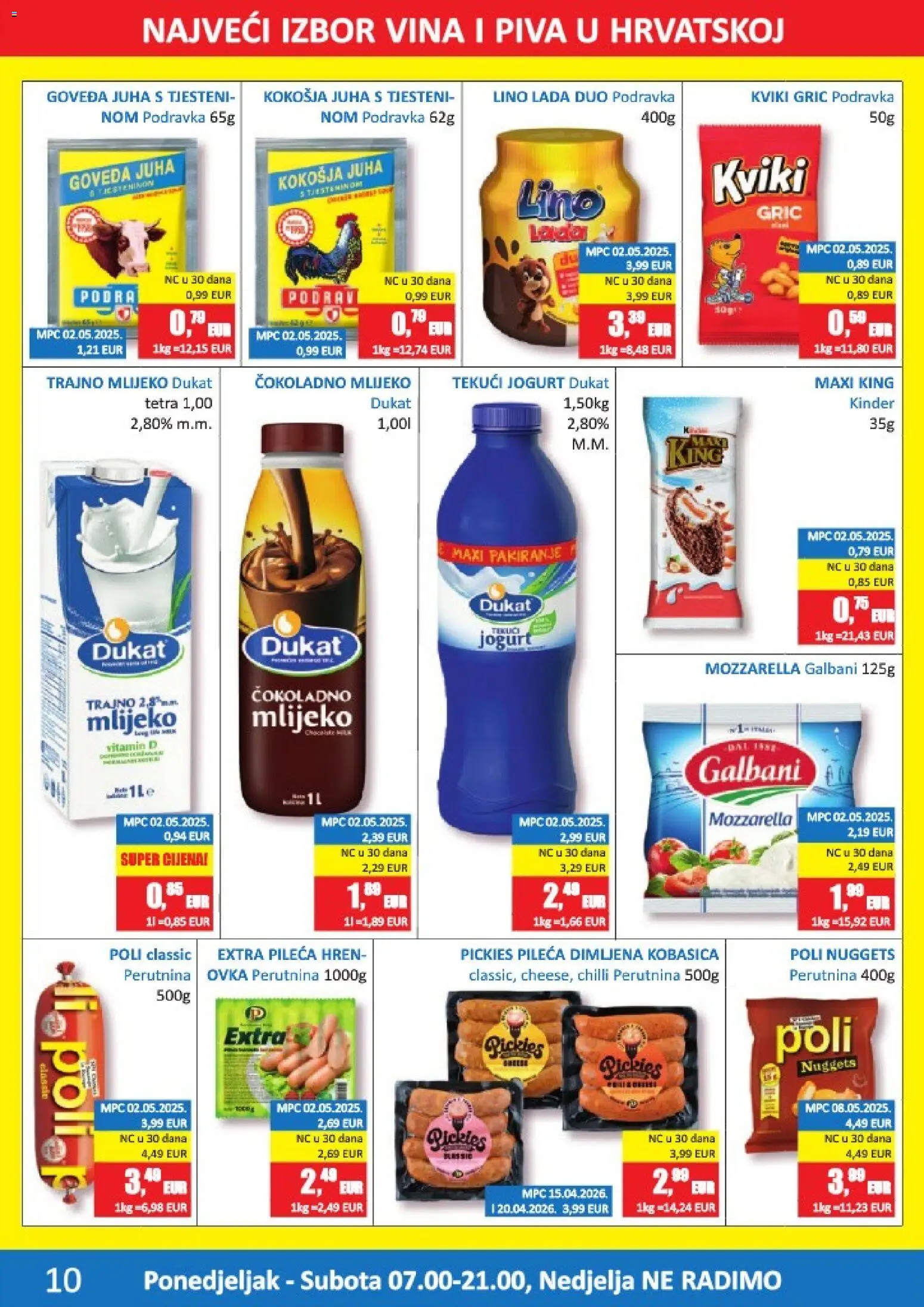 Vrutak katalog | vrijedi od 08.06.2026 | Stranica: 10 | Proizvodi: Jogurt, Juha, Trajno mlijeko, Kobasica