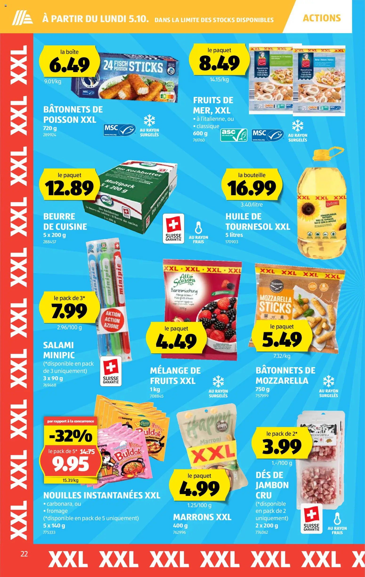 Aldi aktionen FR – gültig ab 01.10.2026 | Seite: 22 | Produkte: Butter, Salami