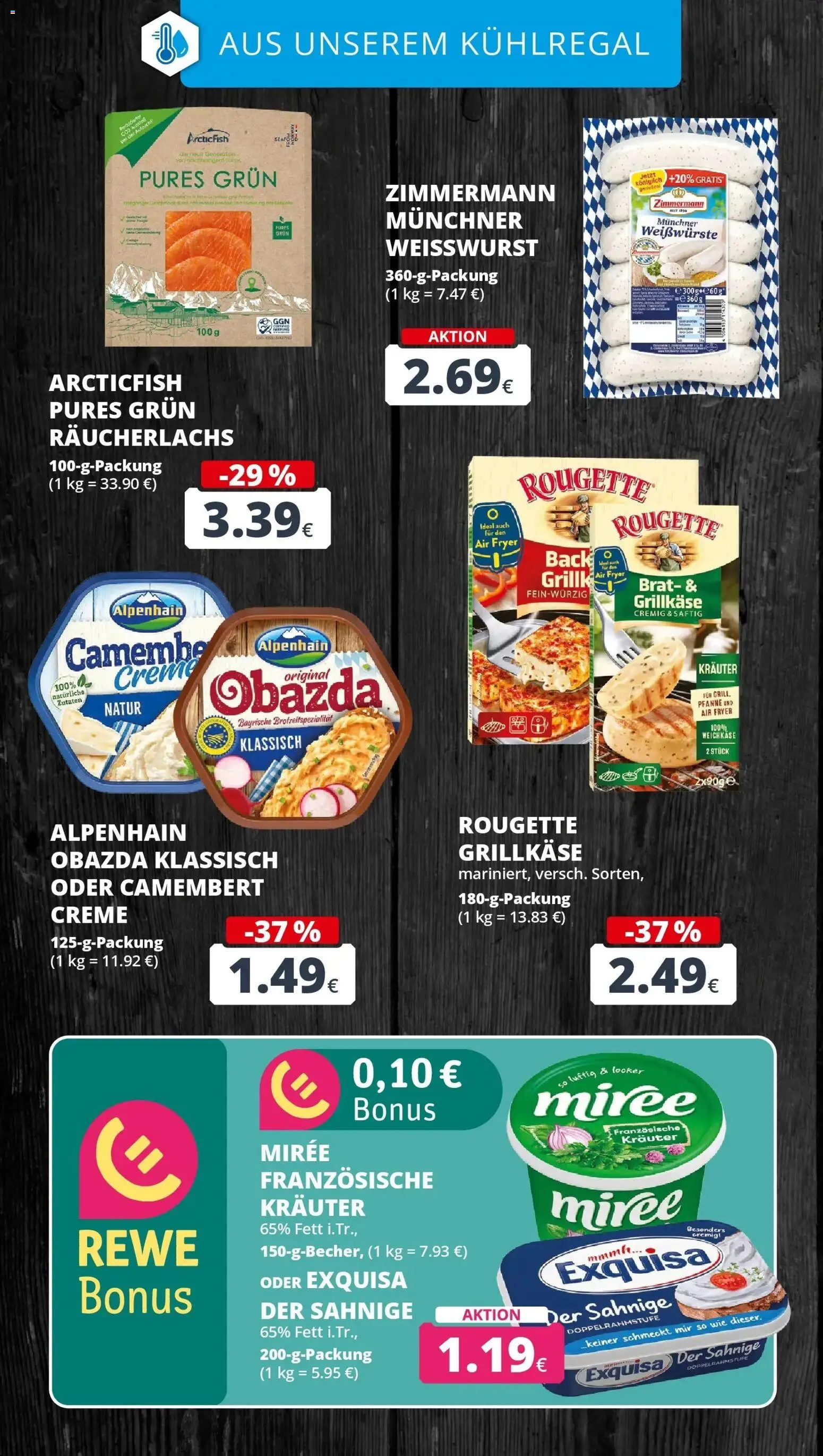 REWE Prospekt ab 14.09.2026 zum Blättern » Angebote | Seite: 19 | Produkte: Weißwurst, Creme, Exquisa, Camembert