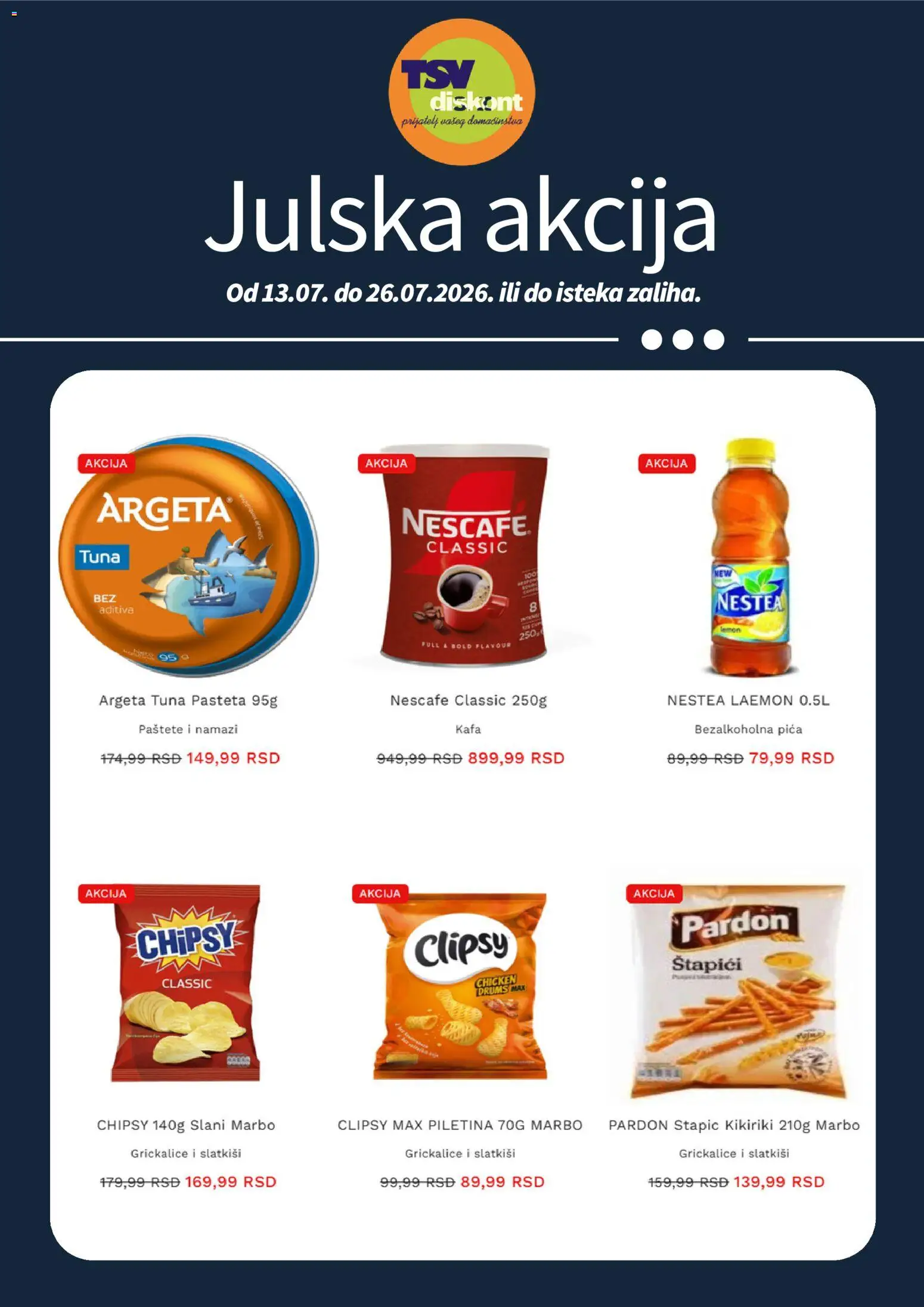 TSV Diskont katalog - važi od 13.07.2026 | Strana: 4 | Proizvode: Kafa, Pica, Piletina, Pašteta