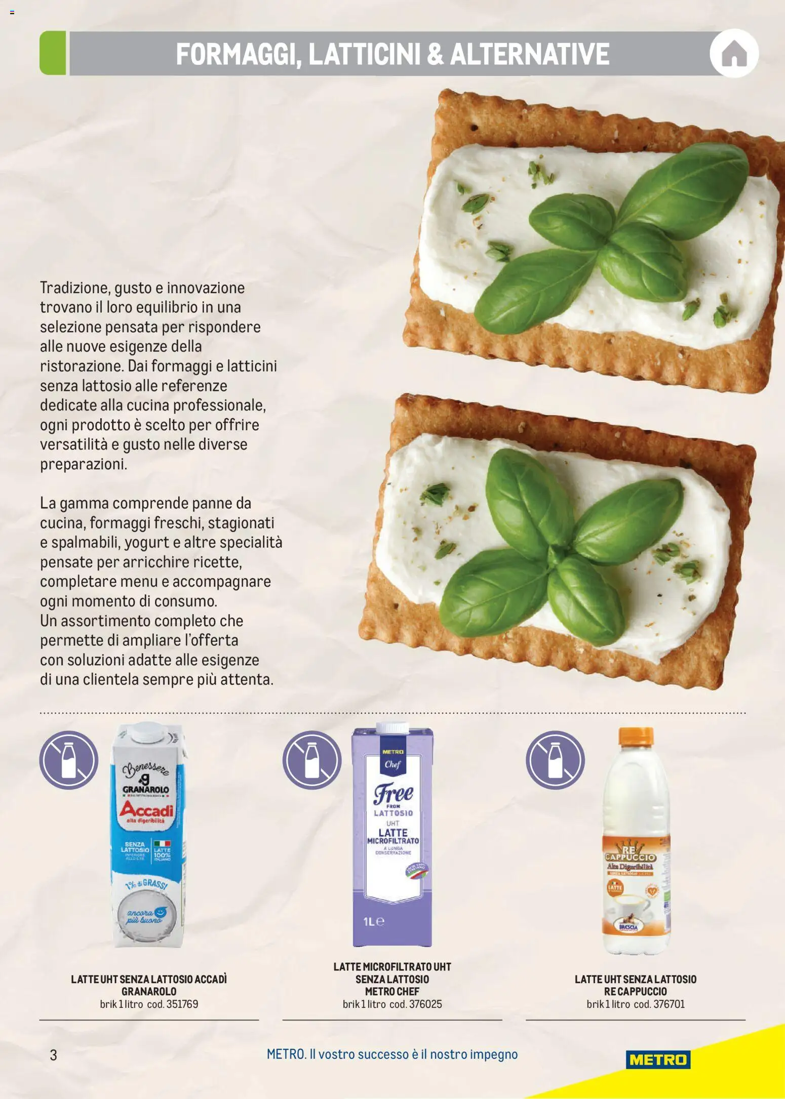Volantino Metro del 17/08/2026 | Pagina: 3 | Prodotti: Yogurt, Latte, Specialità, Senza lattosio