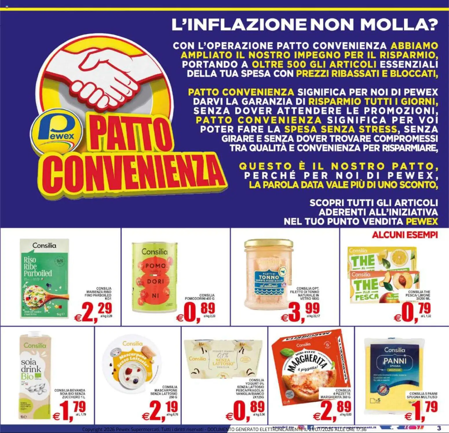 Volantino Pewex del 22/07/2026 | Pagina: 3 | Prodotti: Yogurt, Riso, Pesca, Tonno