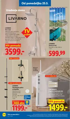 LIVARNO Zavesa za tuš, Dimenzije: cca 180 x 200 cm - pregled Lidl kataloga - važi od 21.05.2026 | Strana: 86 | Proizvode: Cien, Polica, Kupatilo, Zavesa