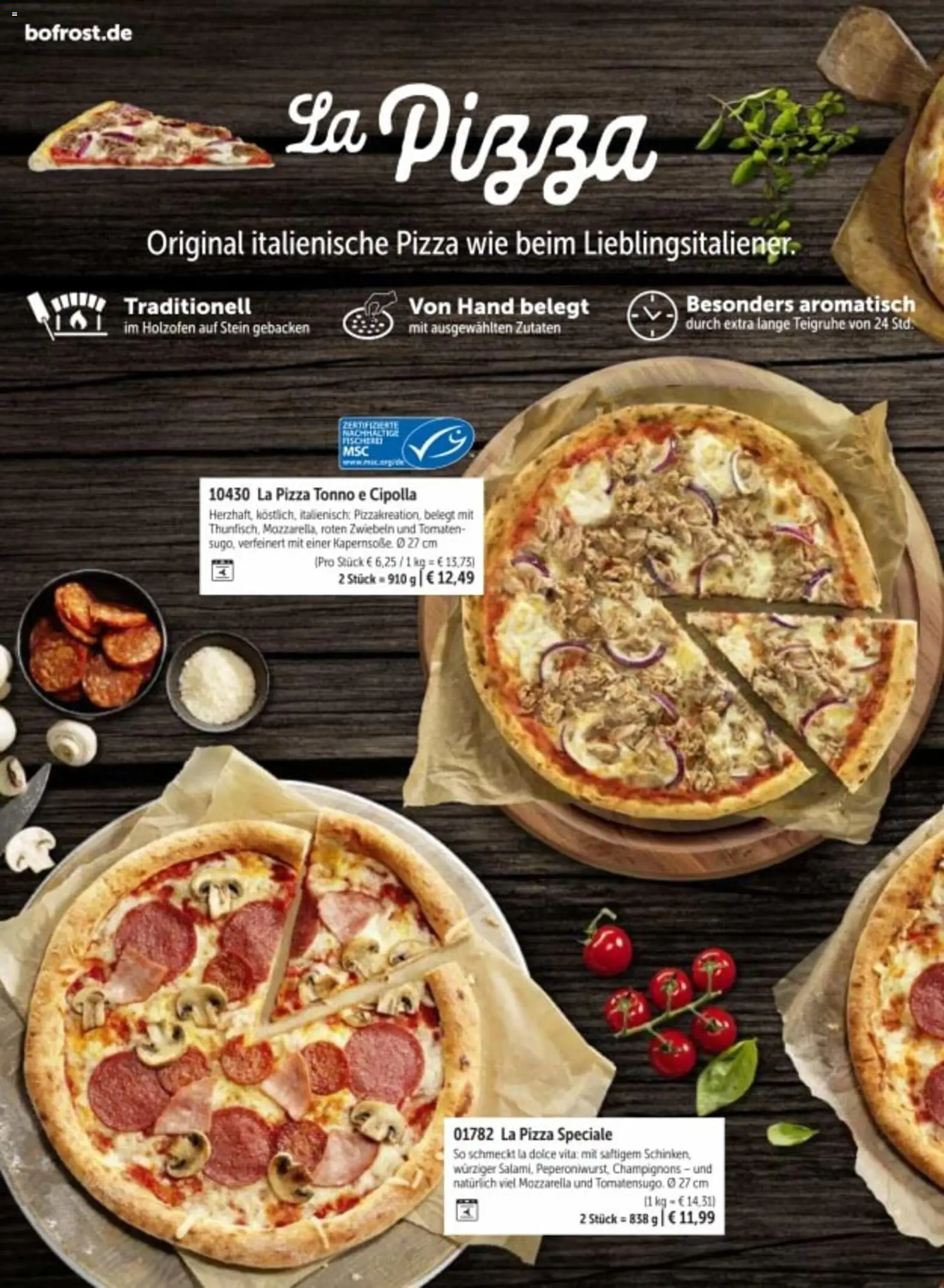 Bofrost Katalog – gültig ab 06.03.2026 | Seite: 116 | Produkte: Mozzarella, Champignons, Zwiebeln, Pizza