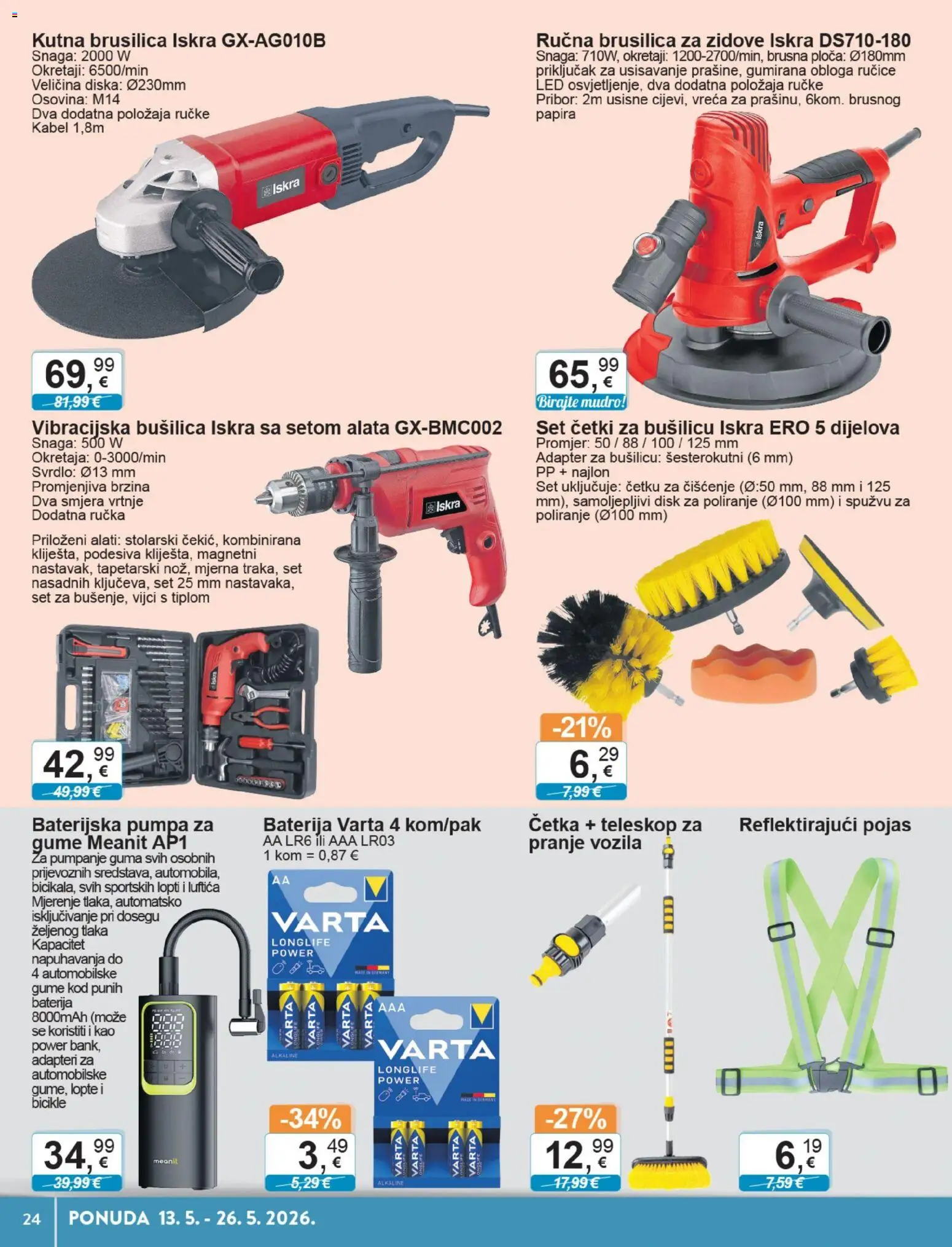 KTC katalog | vrijedi od 13.05.2026 | Stranica: 24 | Proizvodi: Brusilica, Baterija, Kutna brusilica, Adapter