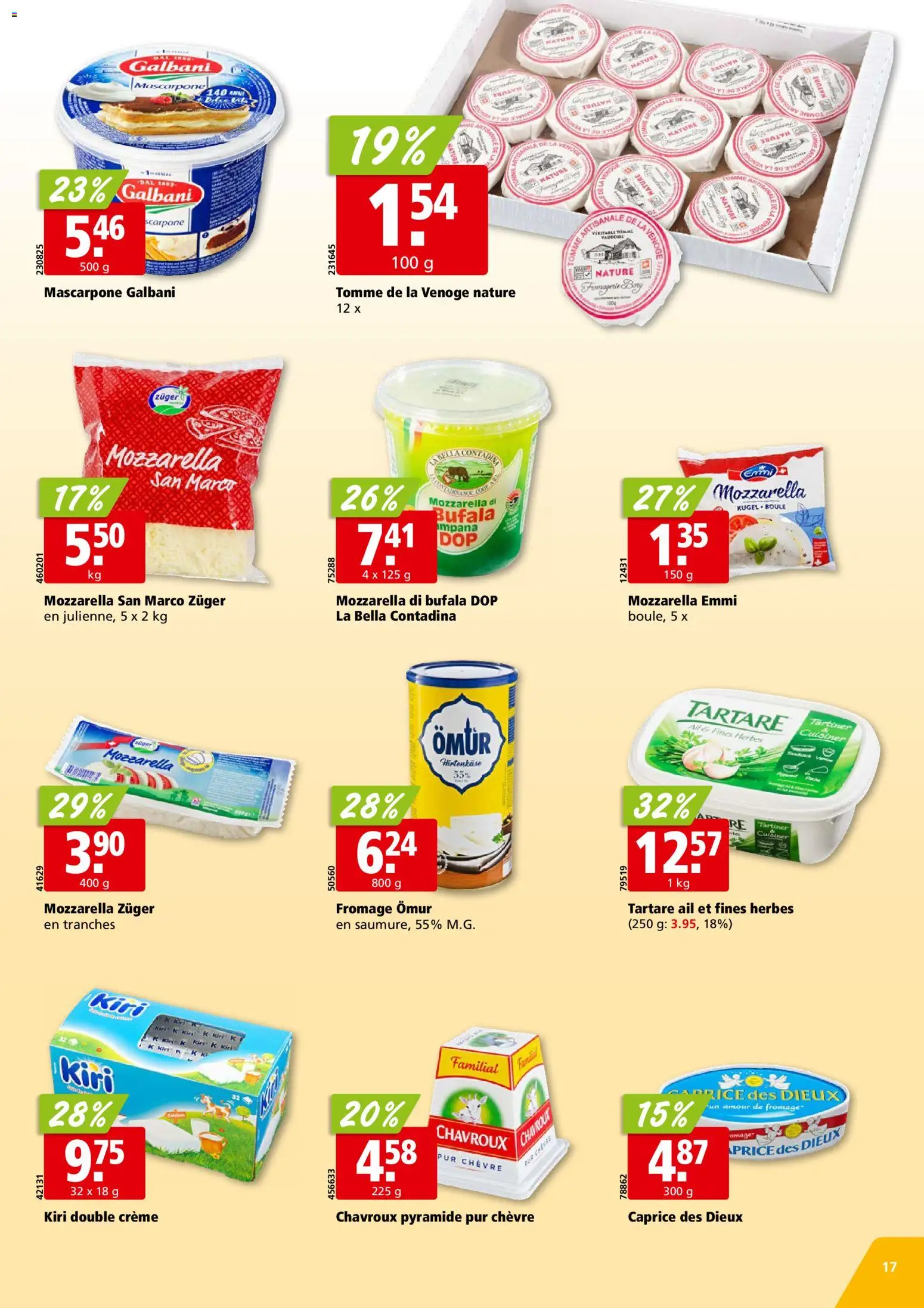 Aligro aktionen Chavannes, Matran, Genève, Sion – gültig ab 27.07.2026 | Seite: 17 | Produkte: Mascarpone, Creme