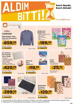 08 Ekim 2026 tarihinden itibaren geçerli olan Migros kataloğu önizlemesi | Sayfa: 149