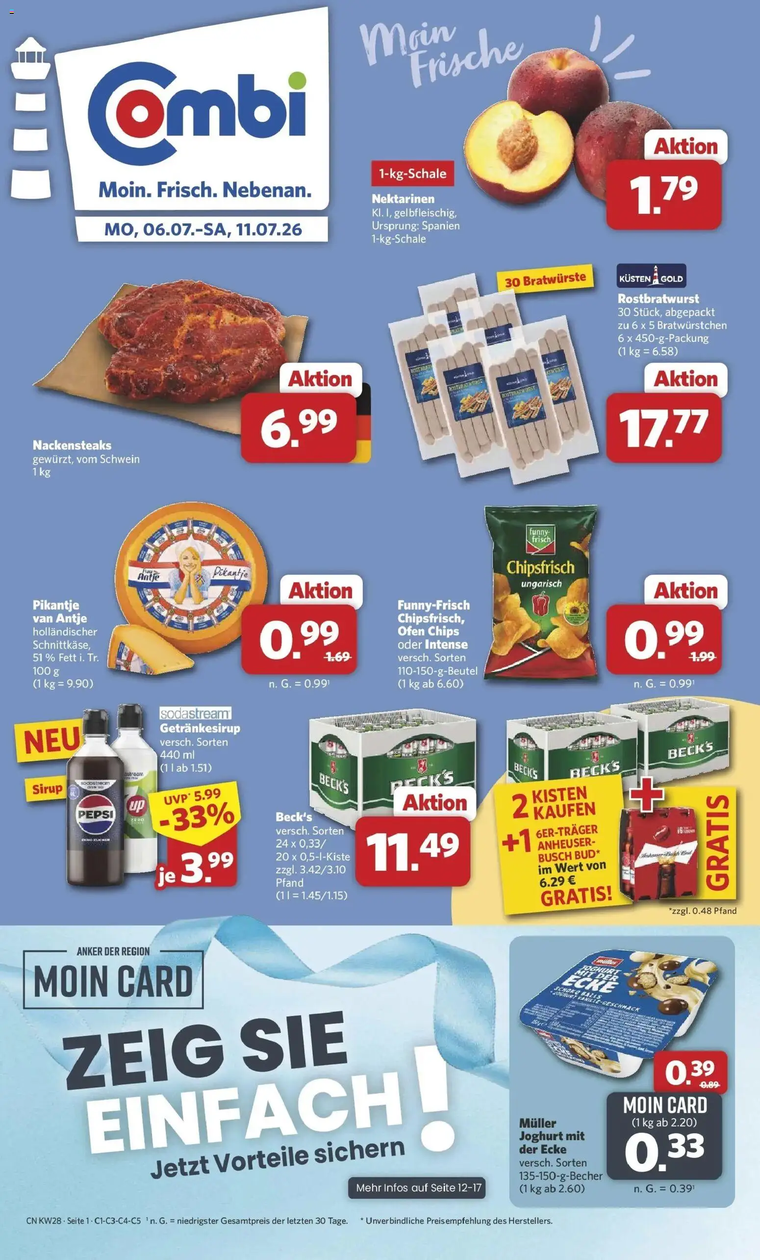 Combi Prospekt Wardenburg – gültig ab 06.07.2026 | Seite: 1 | Produkte: Ofen, Funny frisch, Pepsi, Sodastream