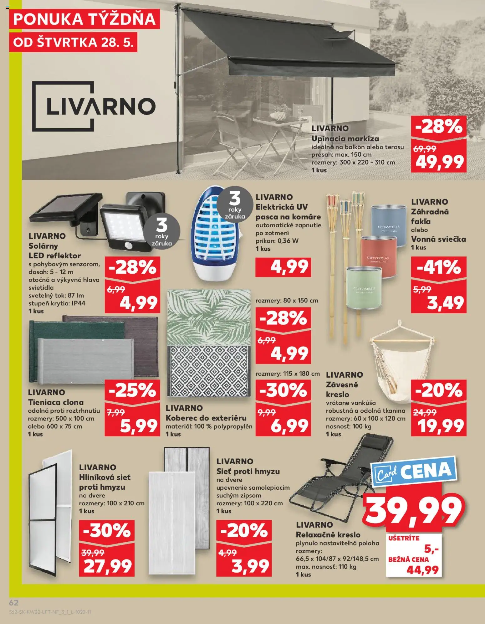Nové Kaufland akcie – leták je platný od 28.05.2026 | Strana: 62 | Produkty: Led reflektor, Reflektor, Svietidlá, Koberec
