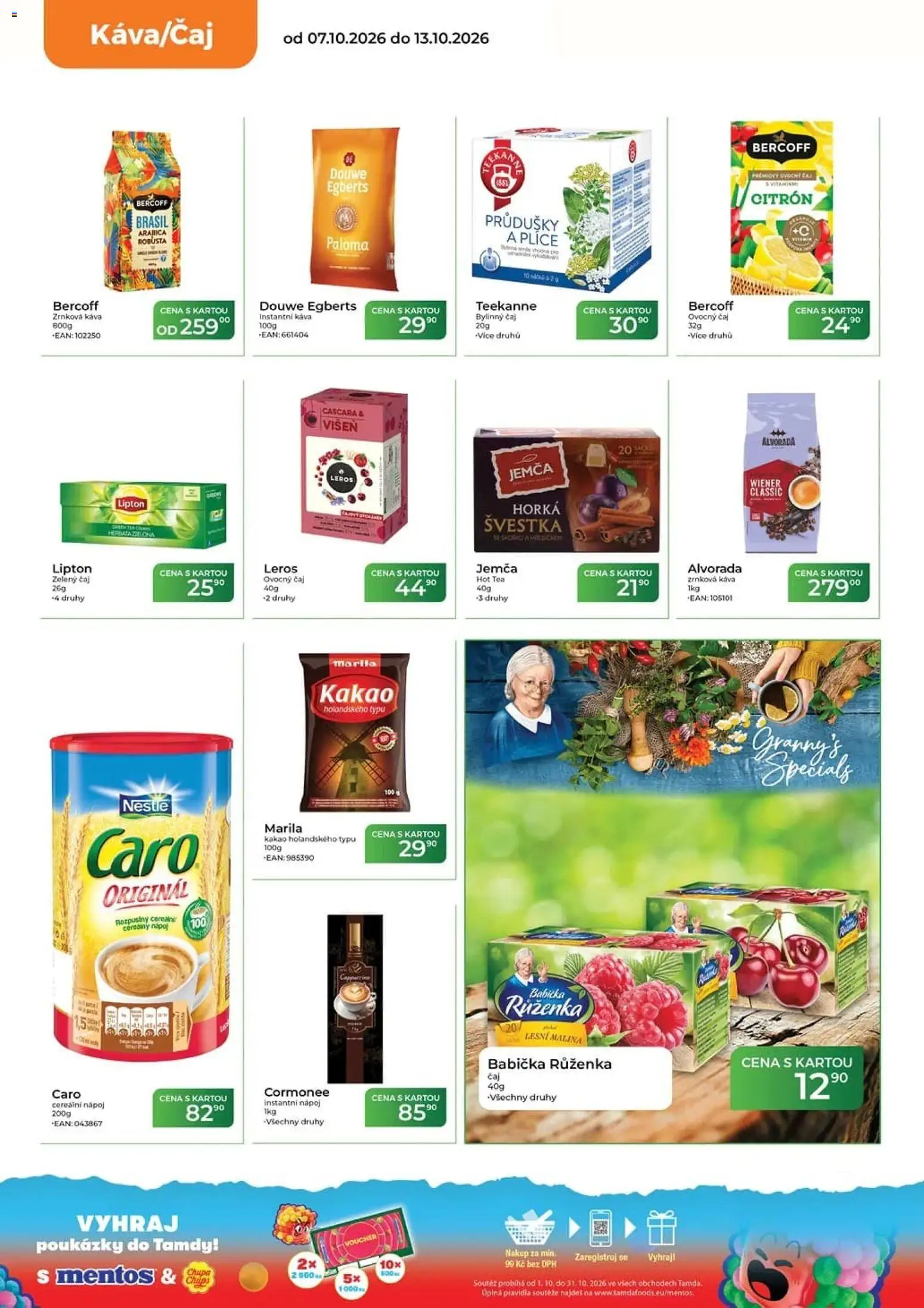 Tamda Foods leták od 07.10.2026 | Strana: 22 | Produkty: Instantní káva, Teekanne, Bylinný čaj, Caro