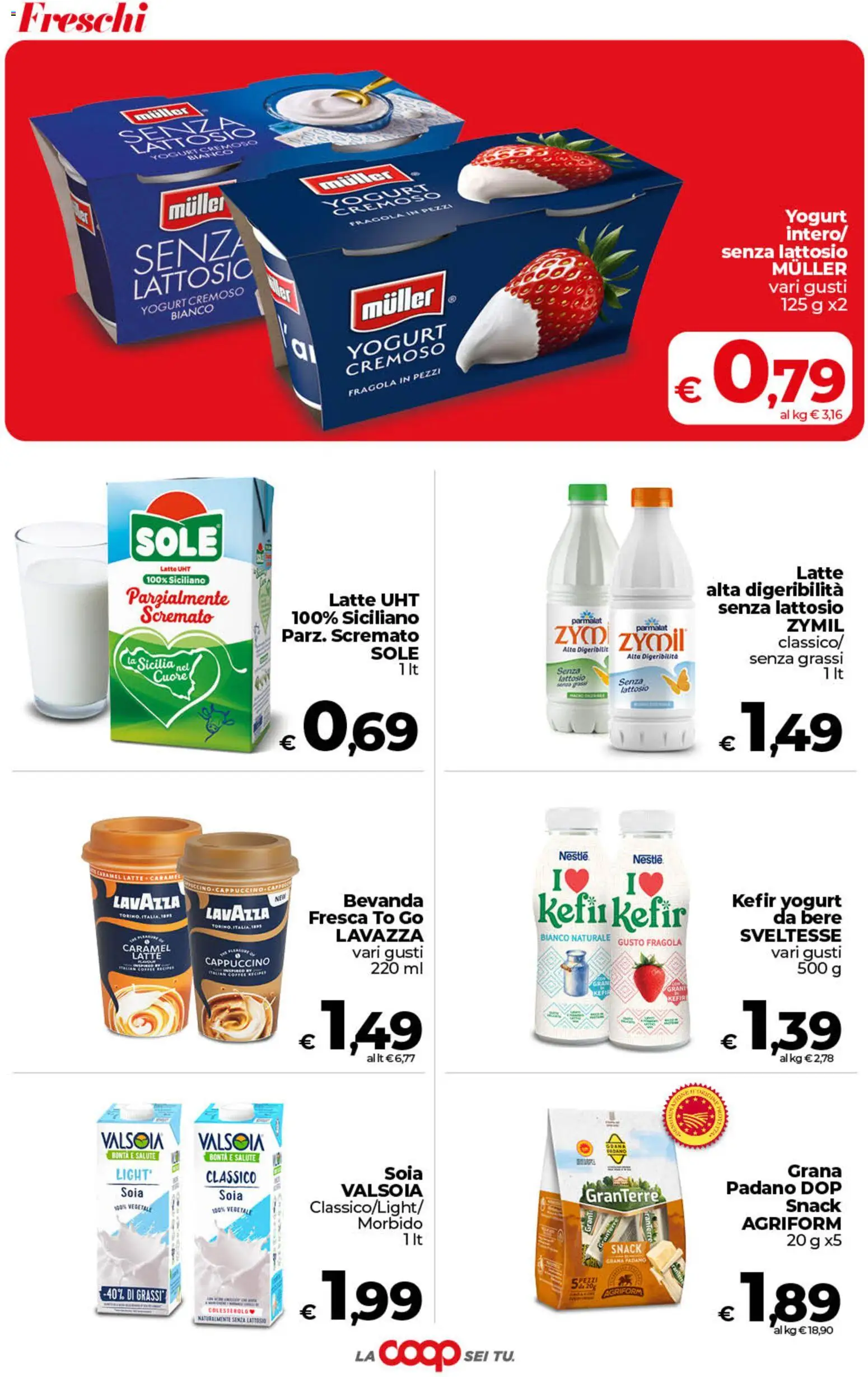 Volantino COOP del 01/09/2026 | Pagina: 6 | Prodotti: Kefir, Latte, Lavazza, Senza lattosio