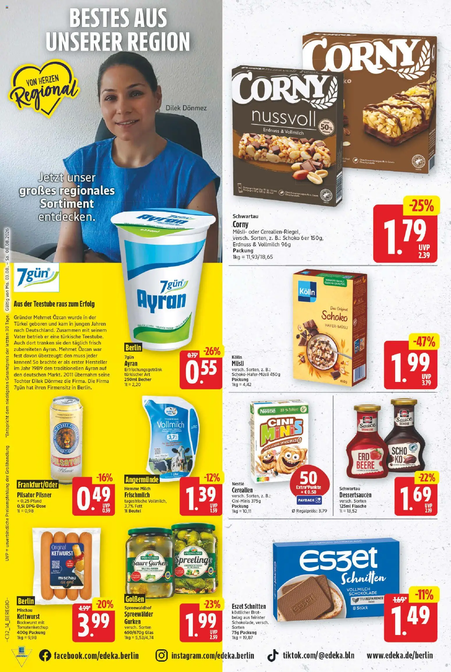E center Prospekt – gültig ab 03.08.2026 | Seite: 14 | Produkte: Musli, Kolln, Brot, Gurken
