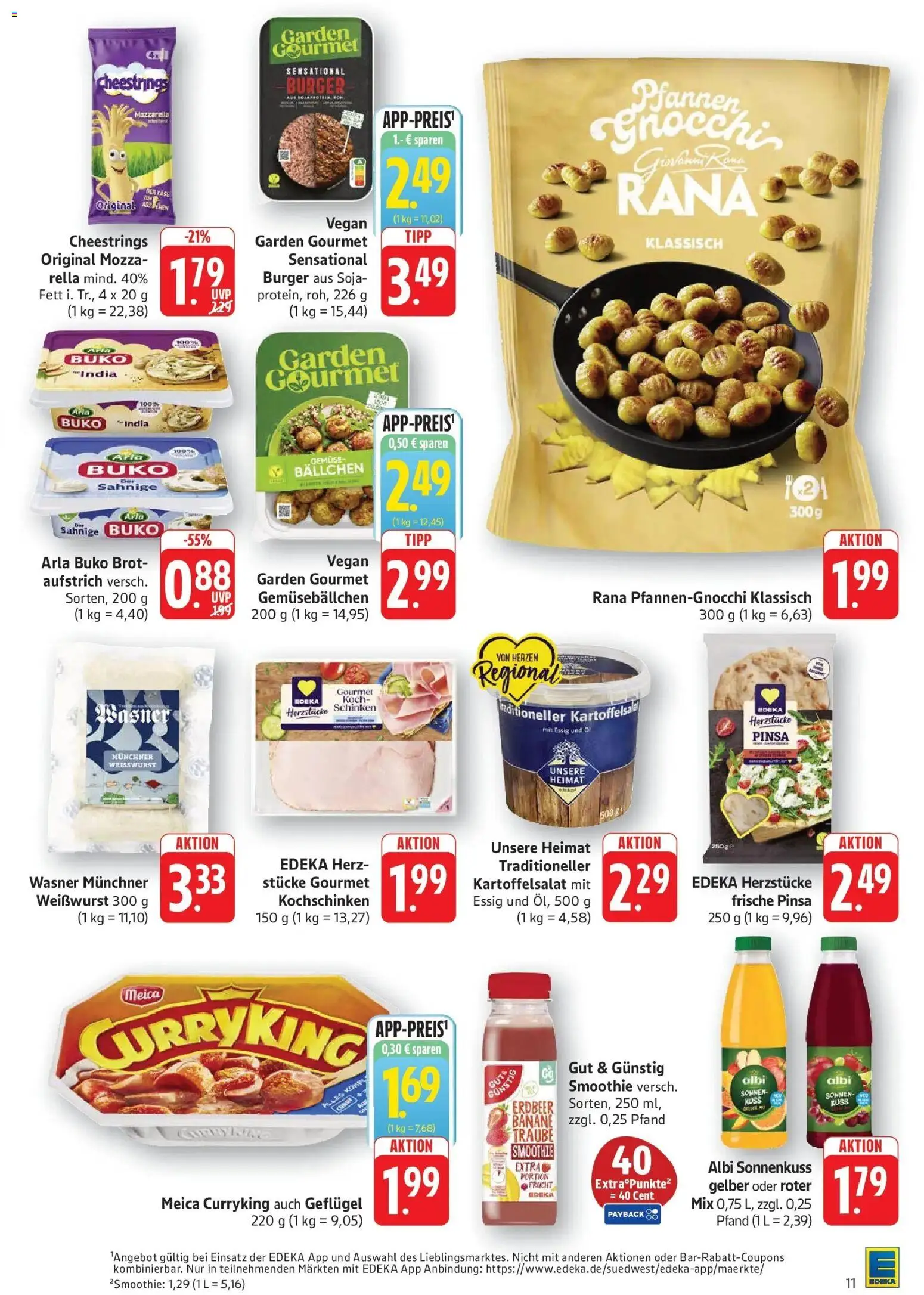 Edeka Prospekt Geislingen – gültig ab 28.09.2026 | Seite: 11 | Produkte: Gnocchi, Essig, Gemüse, Arla buko