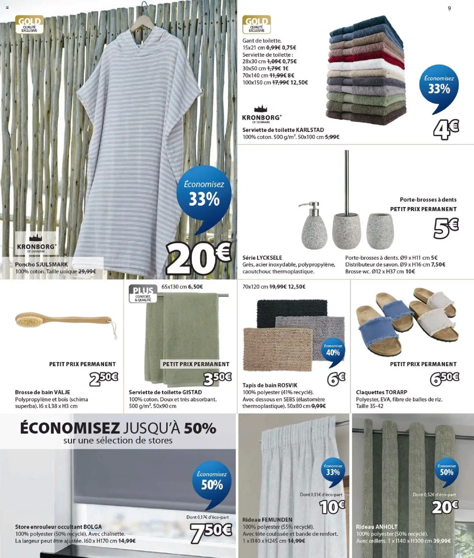 {H1} | Page: 9 | Produits: Tapis de bain, Brosse, Store enrouleur, Rideau
