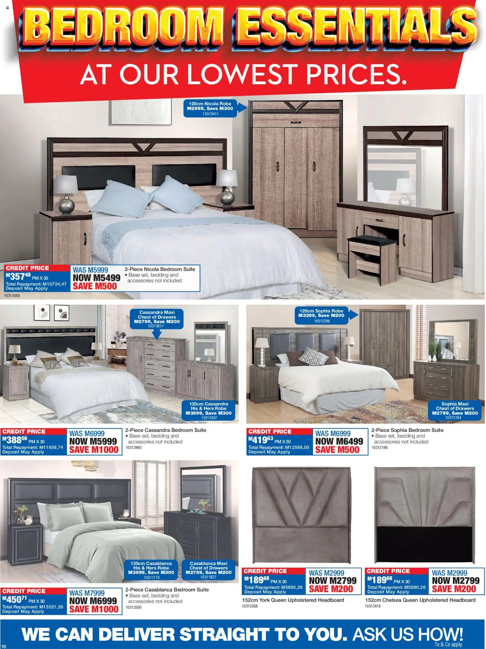 New OK Furniture catalogue – valid from 16.03.2026 | Page: 10 | Products: Headboard, Chest of drawers