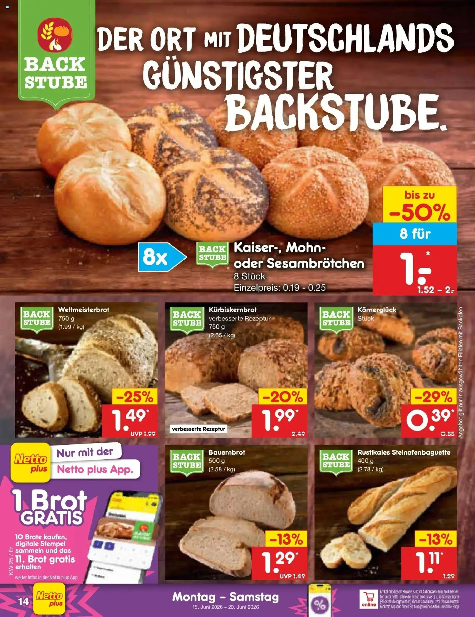 Netto Marken-Discount Prospekt Nordhausen – gültig ab 14.06.2026 | Seite: 18 | Produkte: Brot