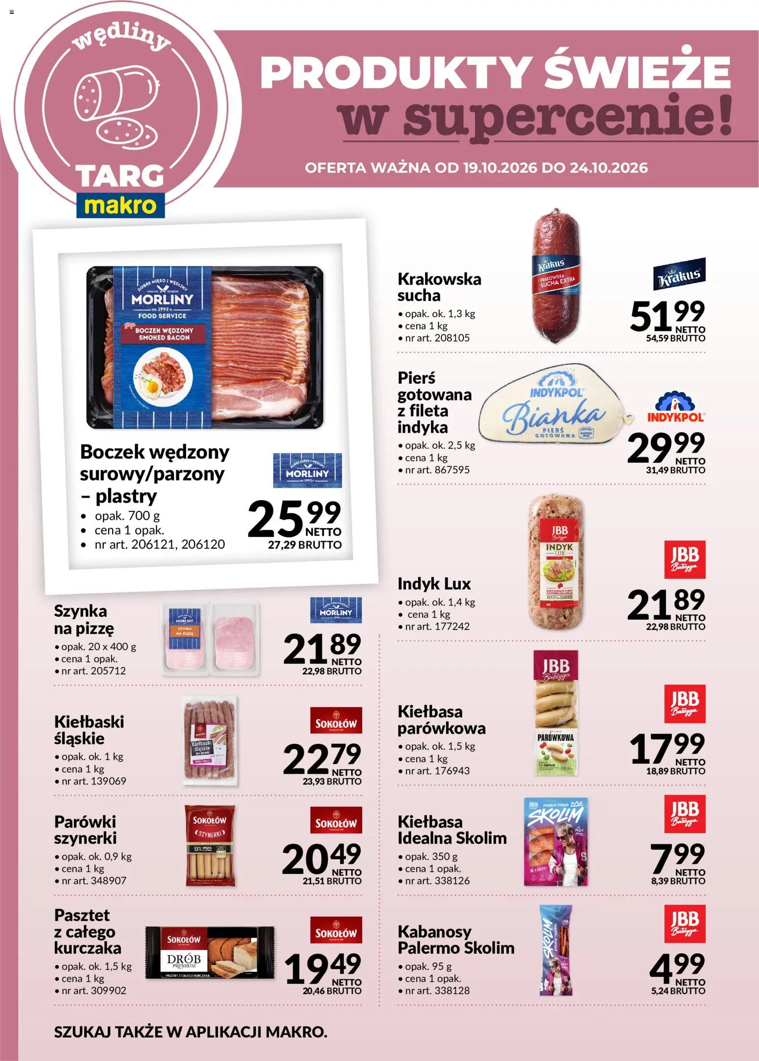 Makro gazetka - Produkty świeże w supercenie od 19.10.2026 | Strona: 3 | Produkty: Indyk, Mięso, Pasztet, Kabanosy