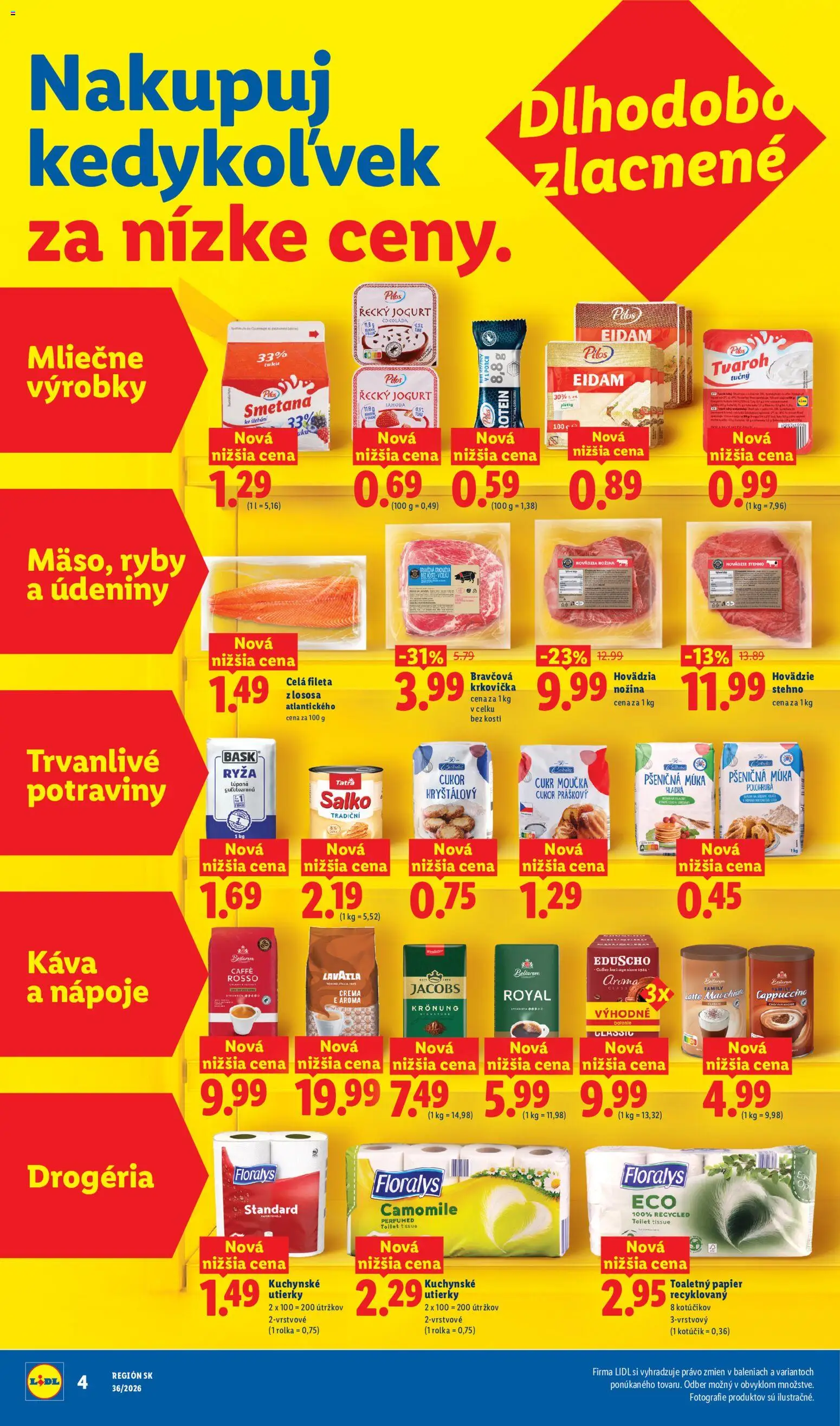 Nové Lidl akcie – leták je platný od 31.08.2026 | Strana: 2 | Produkty: Eidam, Toaletný papier, Krkovička, Tvaroh
