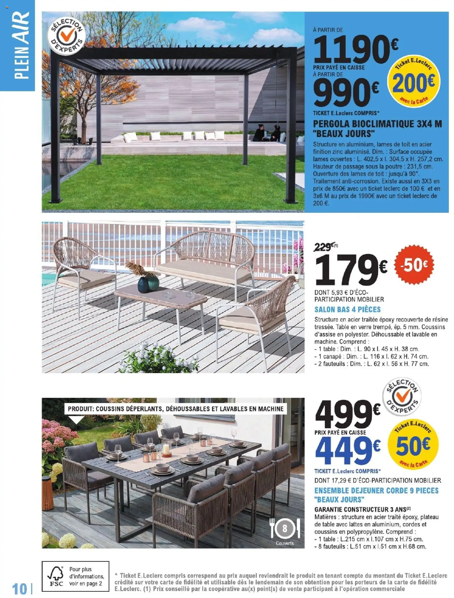 {H1} | Page: 10 | Produits: Plateau, Canapé, Pergola, Table