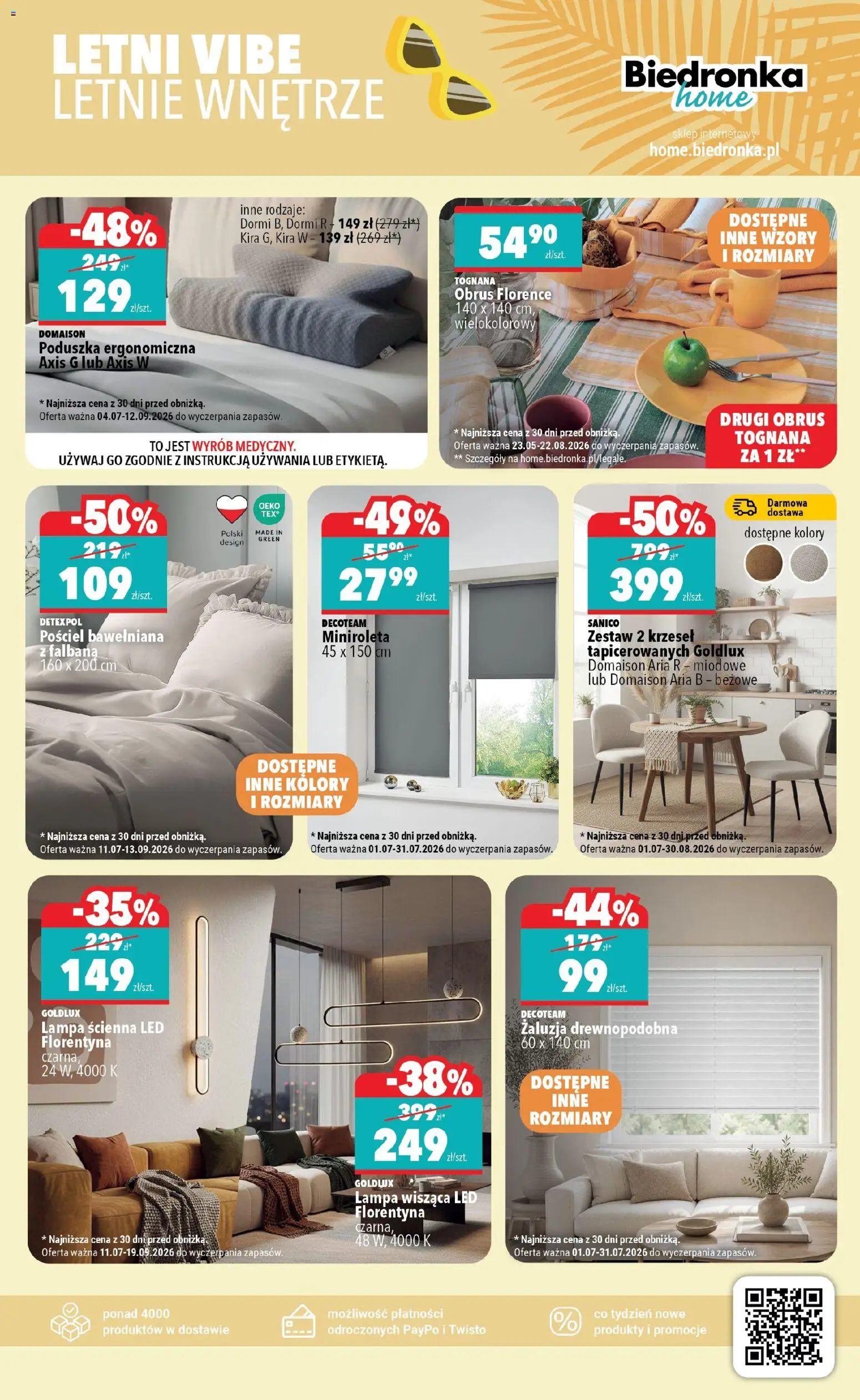 Biedronka gazetka - Home od 11.07.2026 | Strona: 3 | Produkty: Pościel, Poduszka, Lampa, Pościel bawełniana