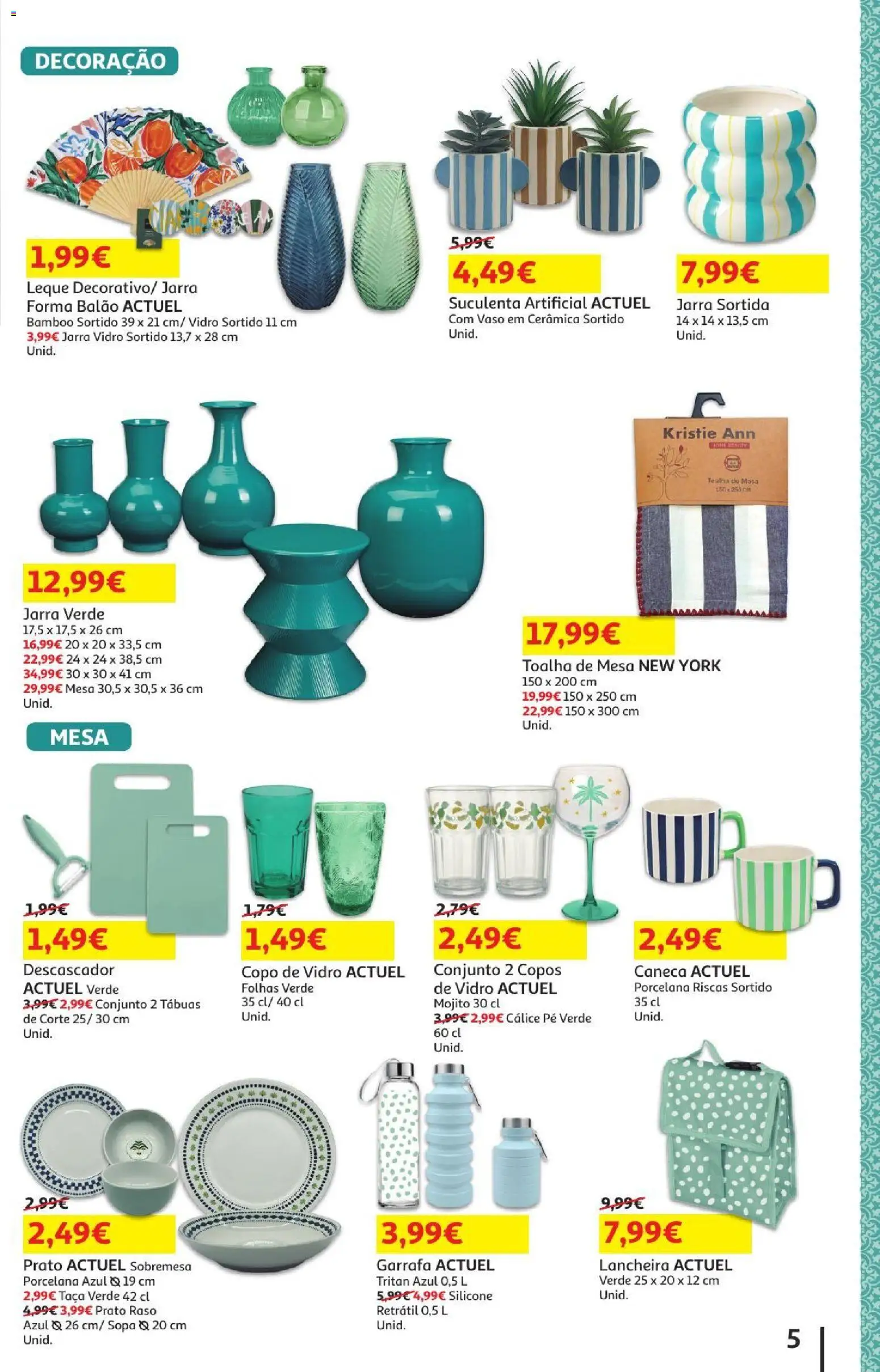 Auchan - Férias de Verão  Casa Verão │ válido de 22/07/2026 | Página: 5 | Produtos: Copos, Caneca, Mesa, Vaso