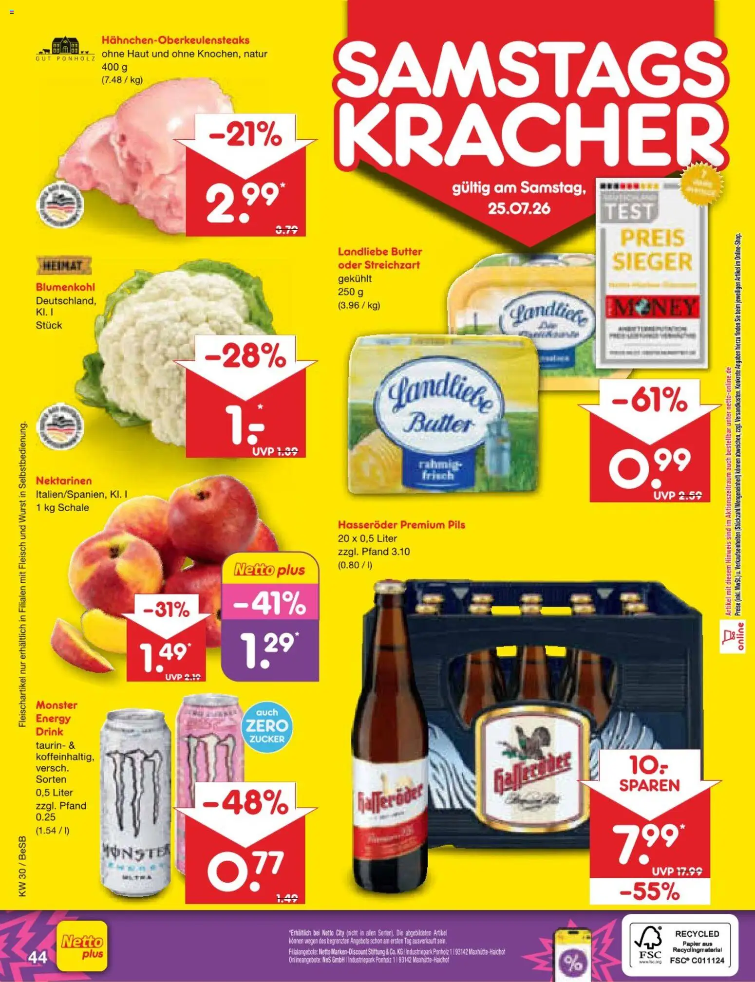 Netto Marken-Discount Prospekt – gültig ab 20.07.2026 | Seite: 68 | Produkte: Energy, Monster, Zucker, Blumenkohl