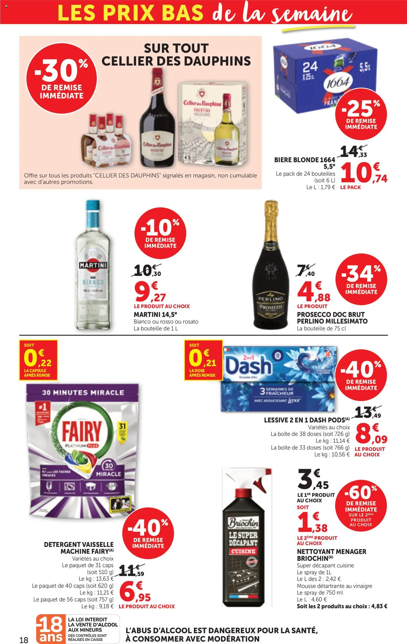 {H1} | Page: 18 | Produits: Biere blonde 1664, Décapant, Mousse, Lessive