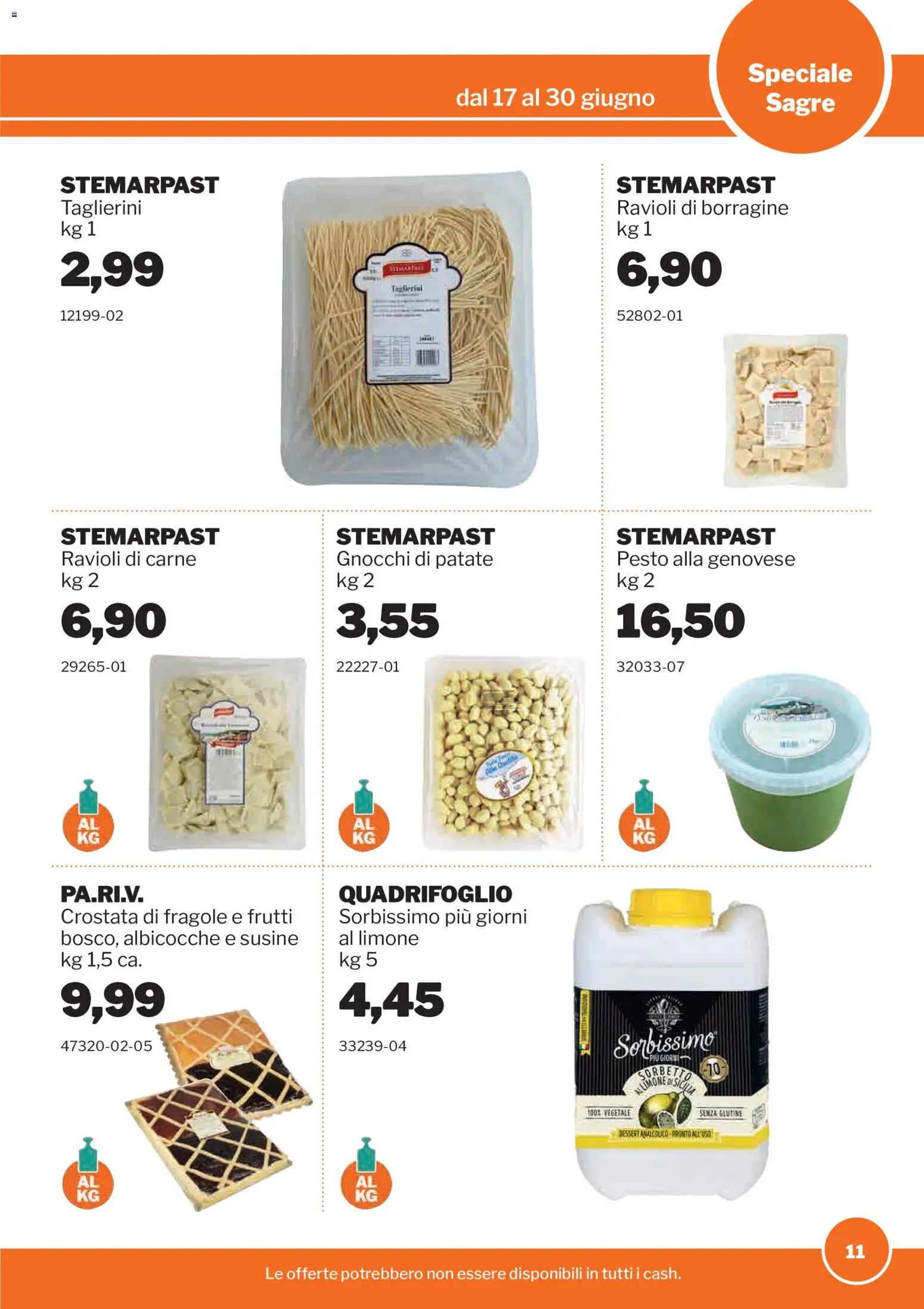 Volantino Sogegross del 17.06.2026 | Pagina: 11 | Prodotti: Fragole, Sorbetto, Patate, Limone