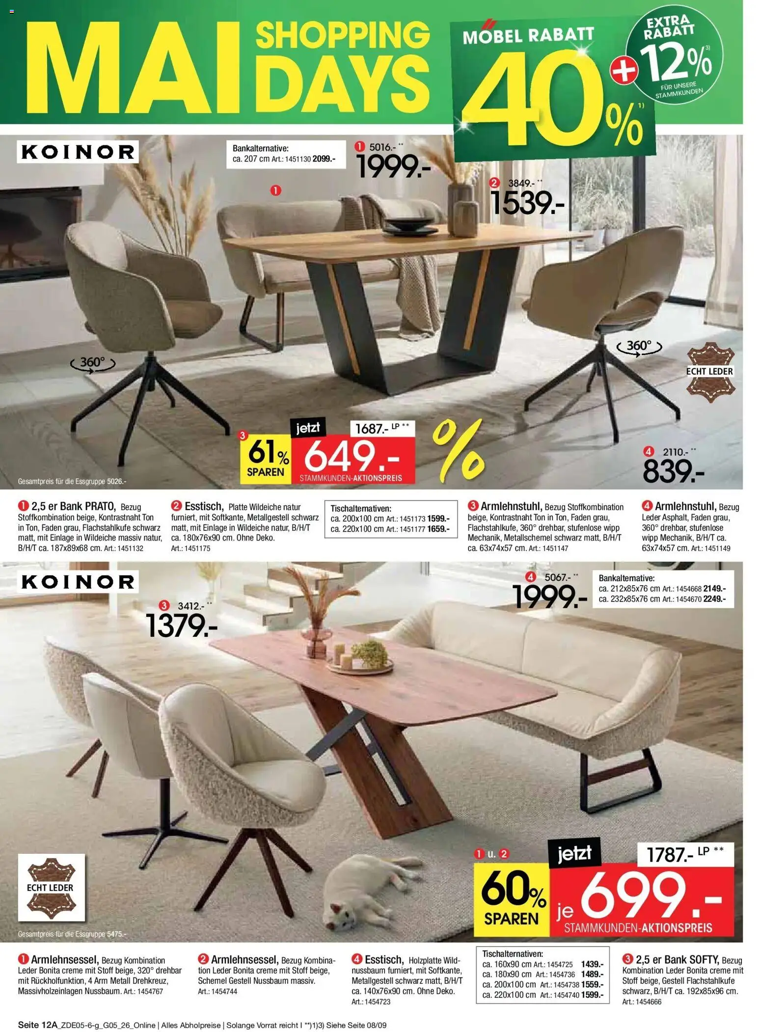 Zurbrüggen MaiDays Shopping – gültig ab 08.05.2026 | Seite: 24 | Produkte: Essgruppe, Creme