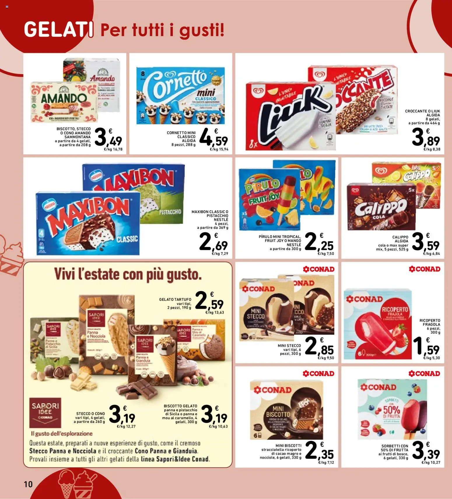 Volantino Spazio Conad del 30/06/2026 | Pagina: 10 | Prodotti: Cornetto, Panna, Latte, Mango