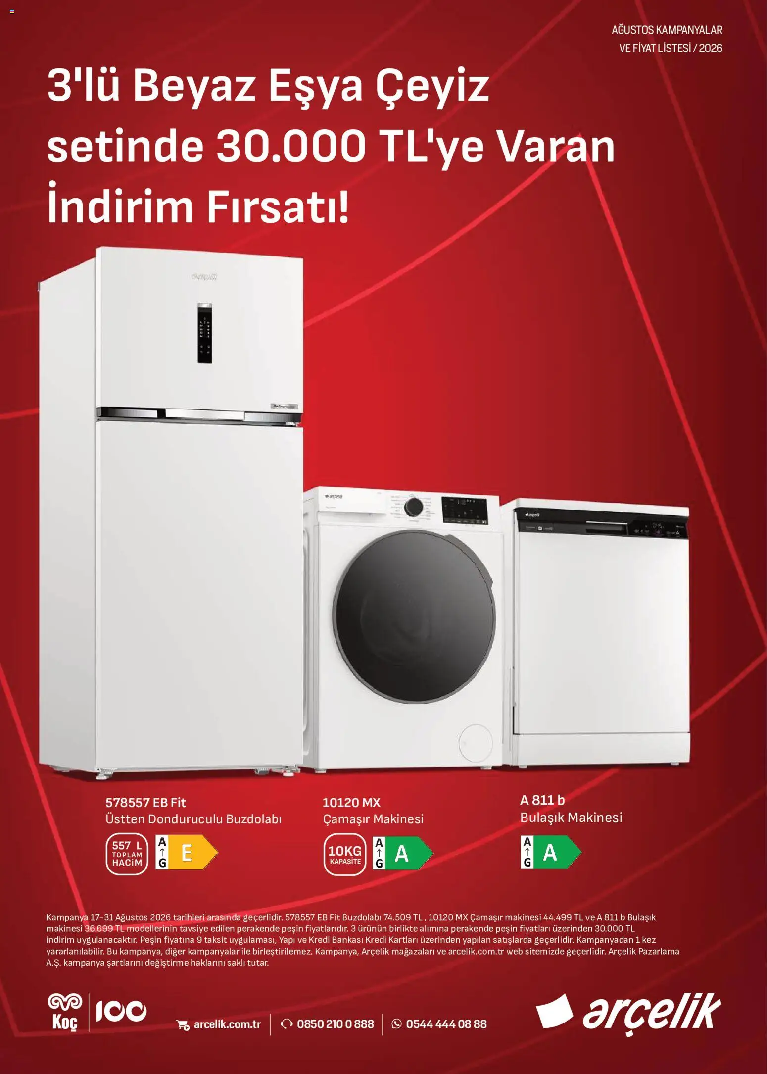 Arçelik Katalog - 21 Ağustos 2026 tarihinden itibaren geçerlidir | Sayfa: 2 | Ürünler: Buzdolabı, Çamaşır makinesi, Bulaşık makinesi