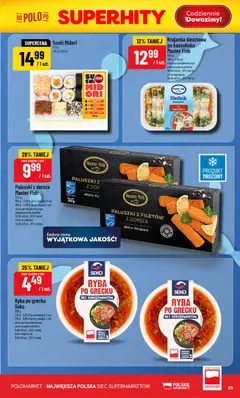 Pogląd oferty "POLOmarket gazetka" - ważna od 29.07.2026 | Strona: 29 | Produkty: Ryba po grecku, Sushi, Paluszki, Ryba