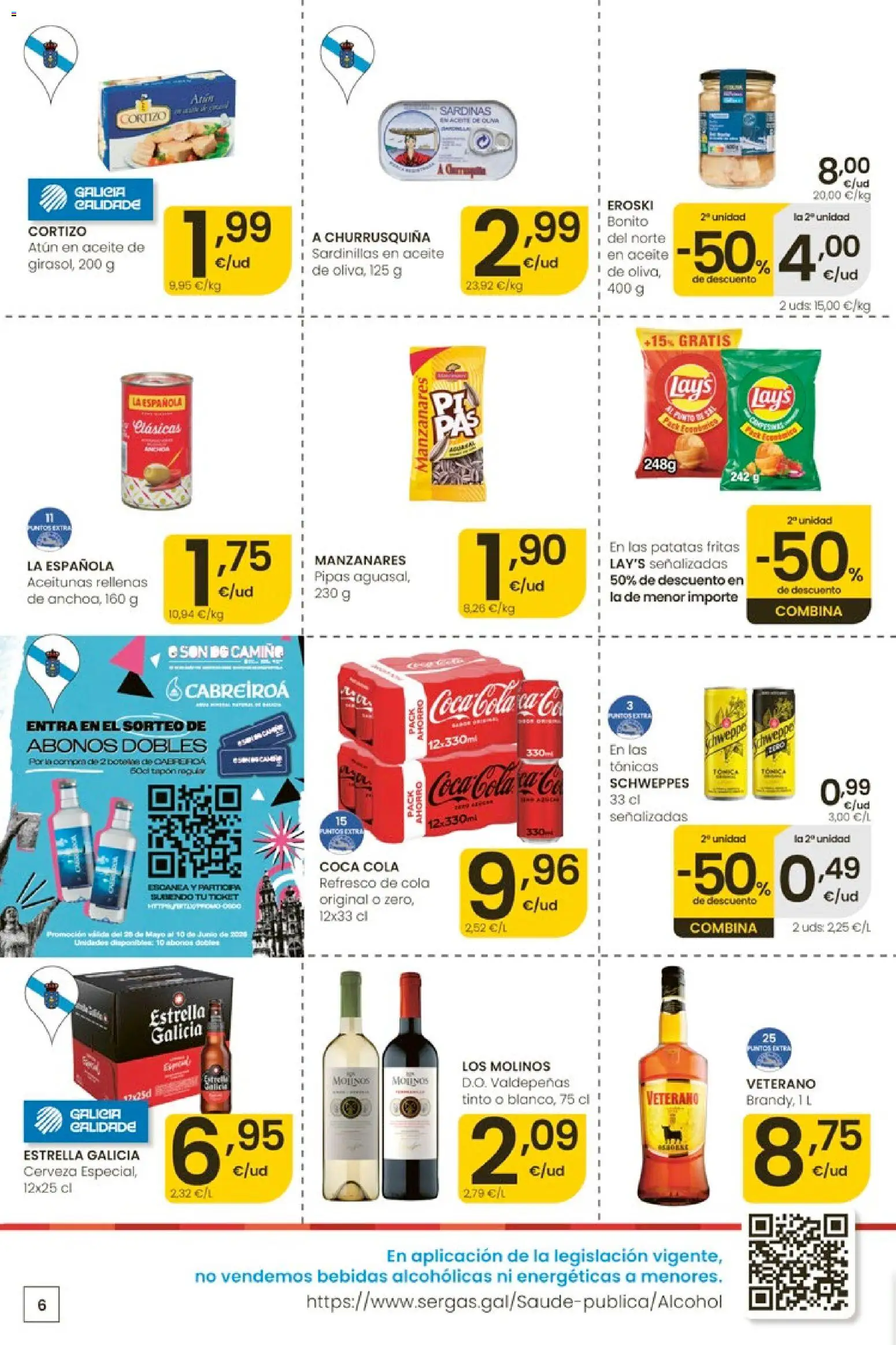 Eroski Ofertas │ válido desde el 28.05.2026 | Página: 6 | Productos: Sardinillas, Aceite, Cerveza