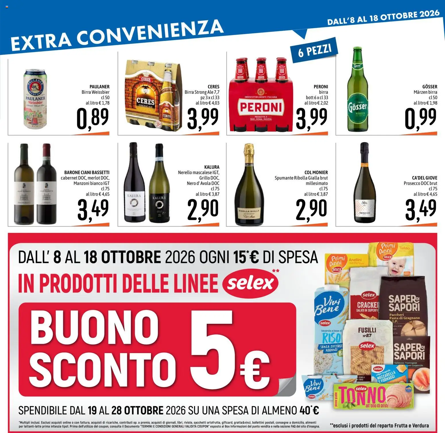 Volantino Emisfero del 08/10/2026 | Pagina: 25 | Prodotti: Carpaccio, Ceres, Tonno, Paccheri