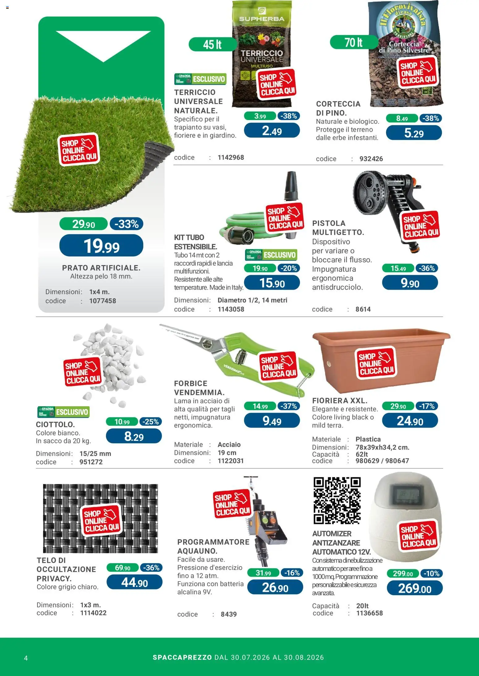 Volantino CFadda del 30/07/2026 | Pagina: 4 | Prodotti: Tubo, Fioriera, Forbice, Terriccio