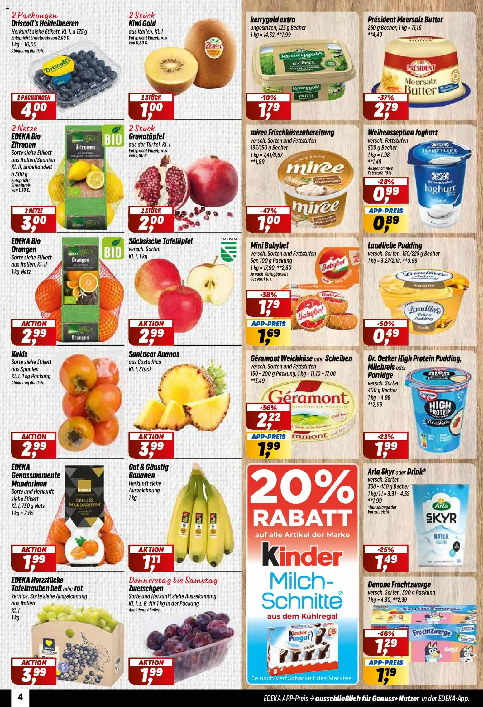 Simmel Prospekt – gültig ab 02.11.2026 | Seite: 4 | Produkte: Fruchtzwerge, Ananas, Pudding, Kiwi
