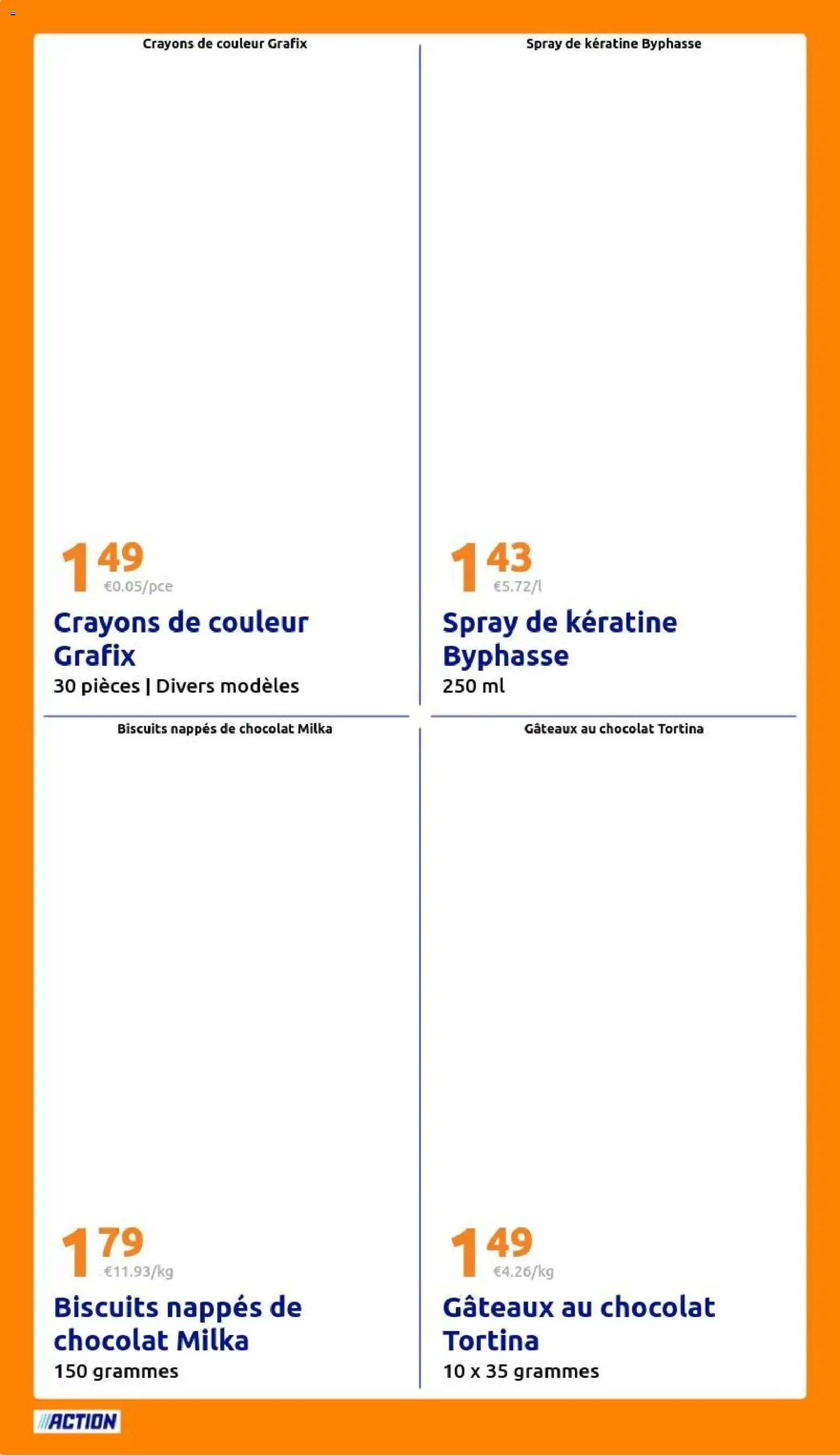 {H1} | Page: 20 | Produits: Crayons de couleur, Chocolat, Biscuits